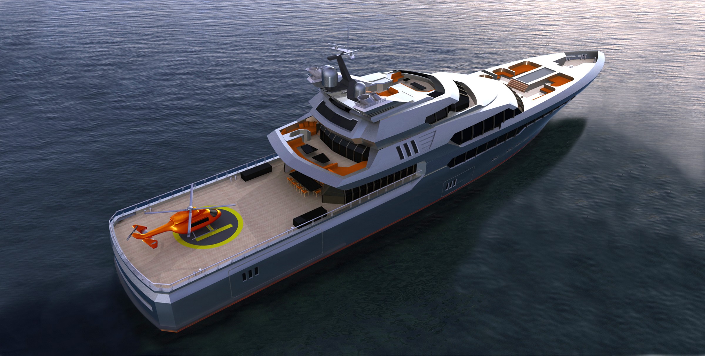 Stealth Explorer, 90.00m superyacht concept, designed by H2 Yacht Design — photograph 1