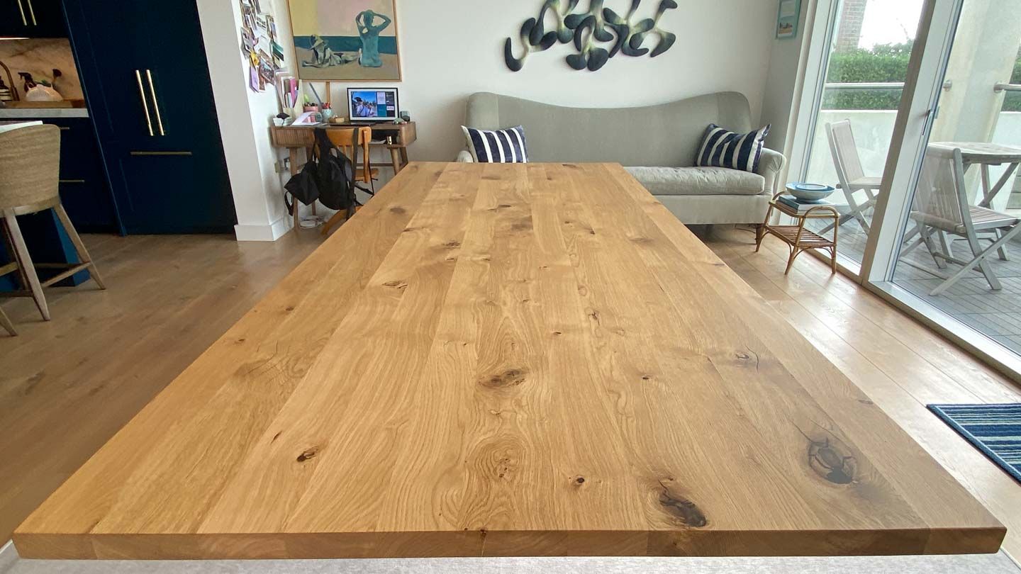 Standard French Oak — 40mm Thick | Straight Edge | Natural
