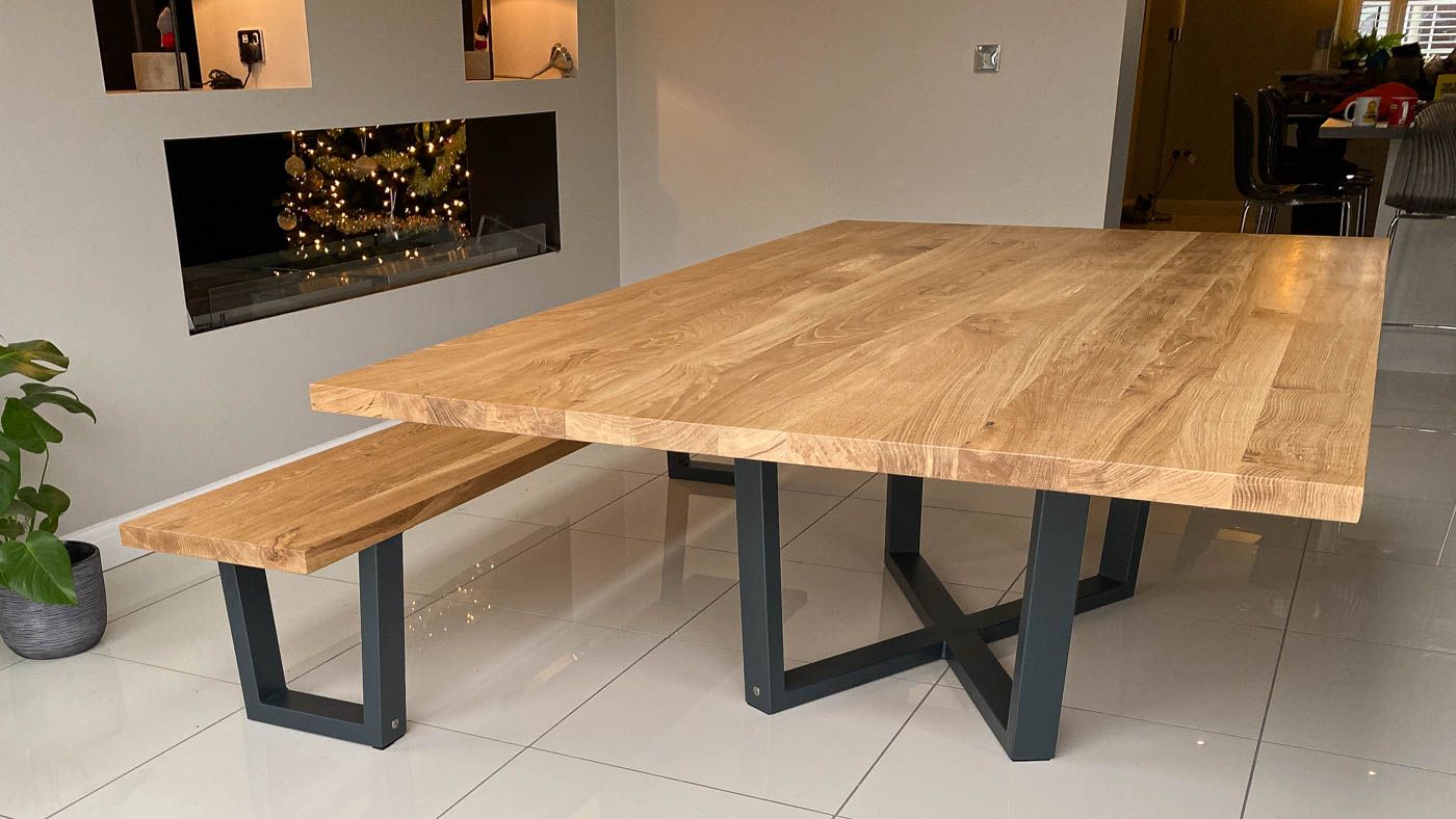 Standard French Oak — 40mm Thick | Straight Edge | Natural finish