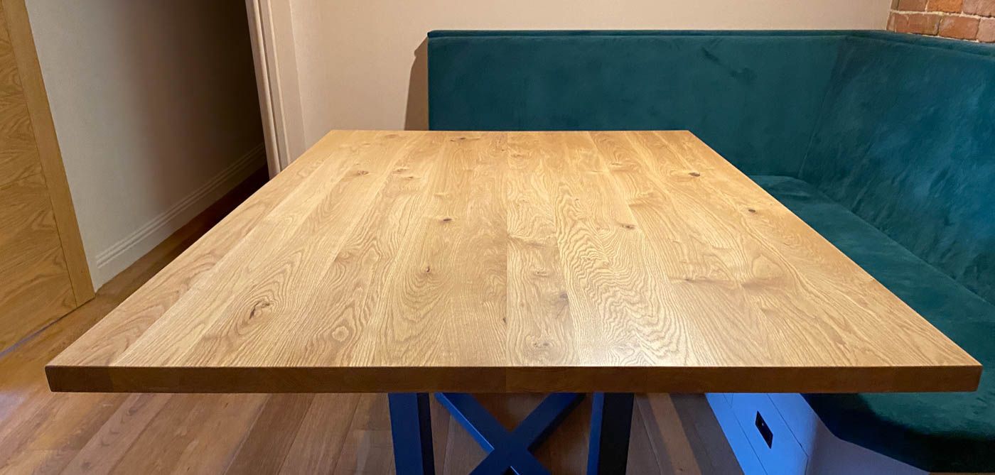 Standard French Oak — 40mm Thick | Straight Edge | Natural
