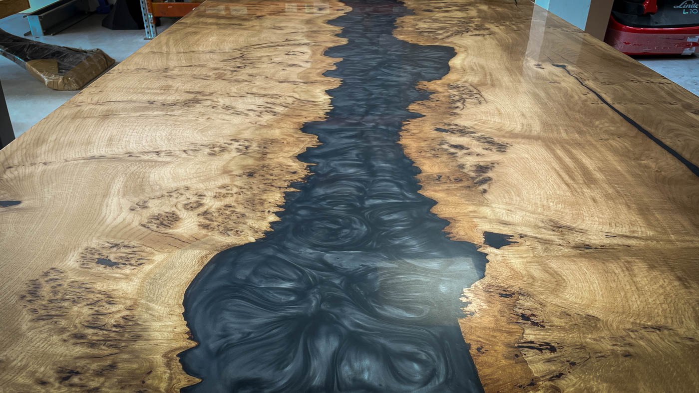 Resin-Infused Pippy Oak — Black Silver Resin Infused Pippy Oak