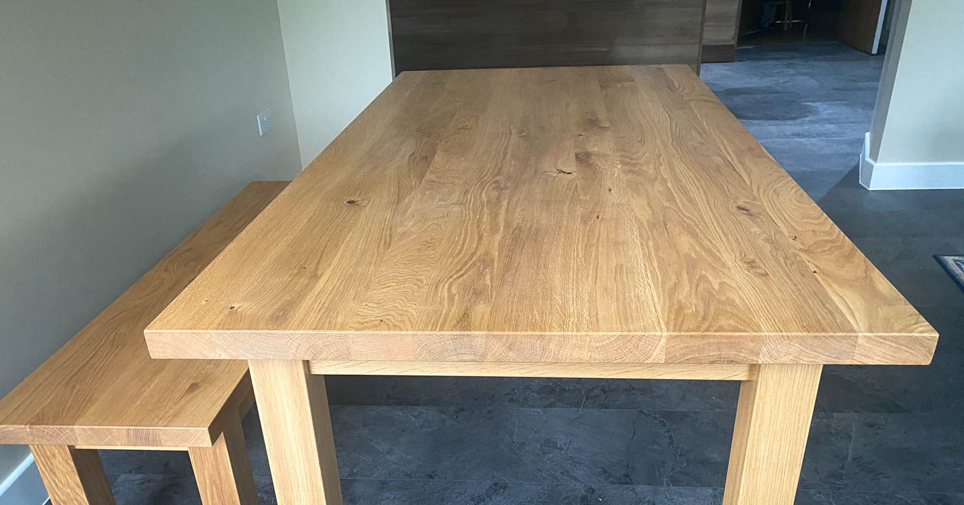 Standard French Oak — 40mm Thick | Straight Edge | Natural Finish