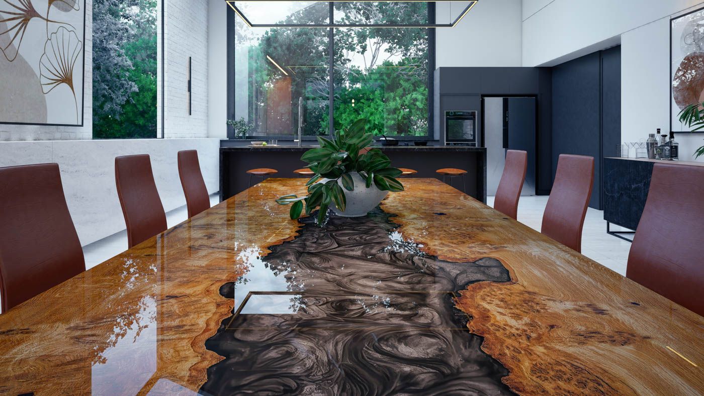 Resin-Infused Pippy Oak — Black Silver Resin Infused Pippy Oak