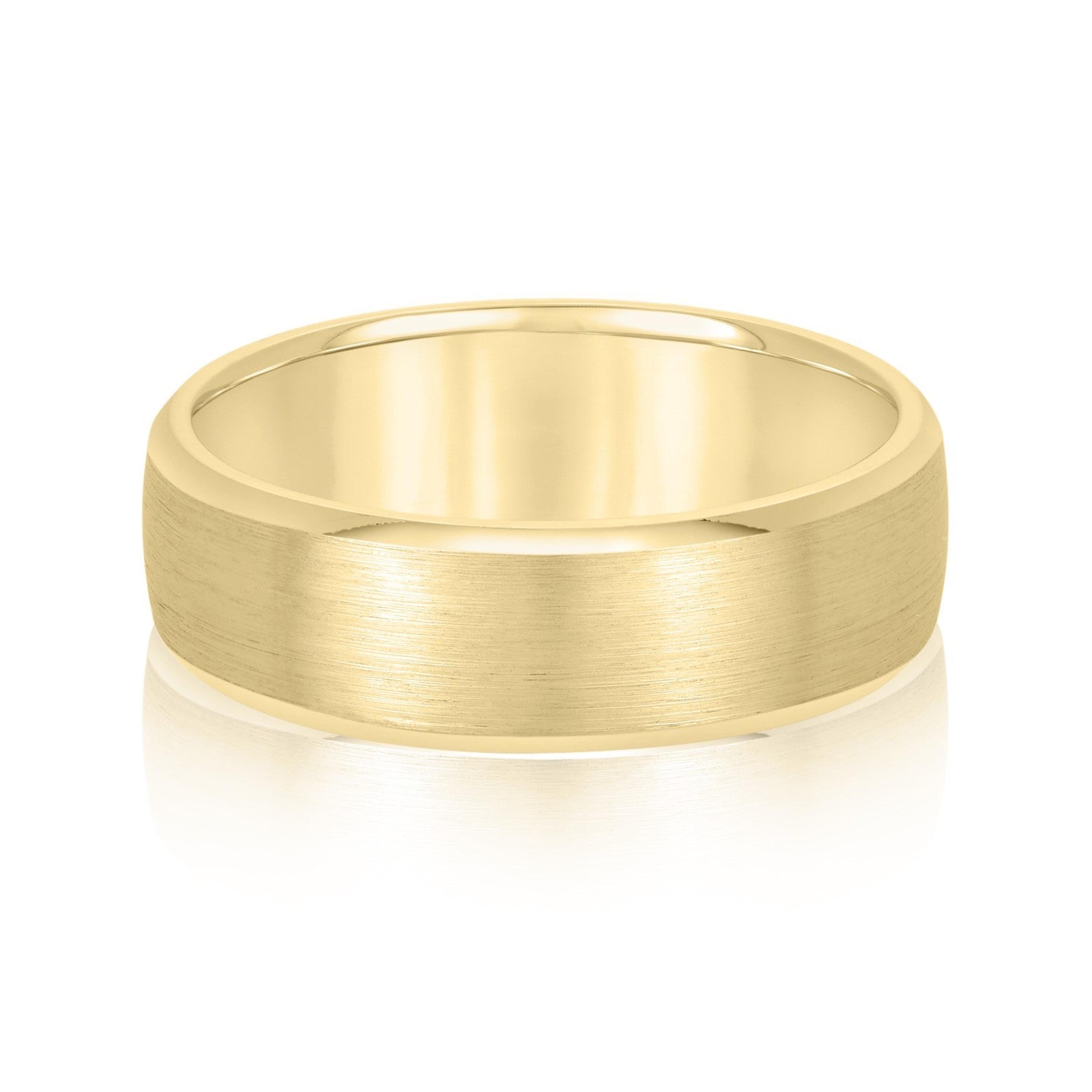 Men's Beveled Edge Matte Wedding Band