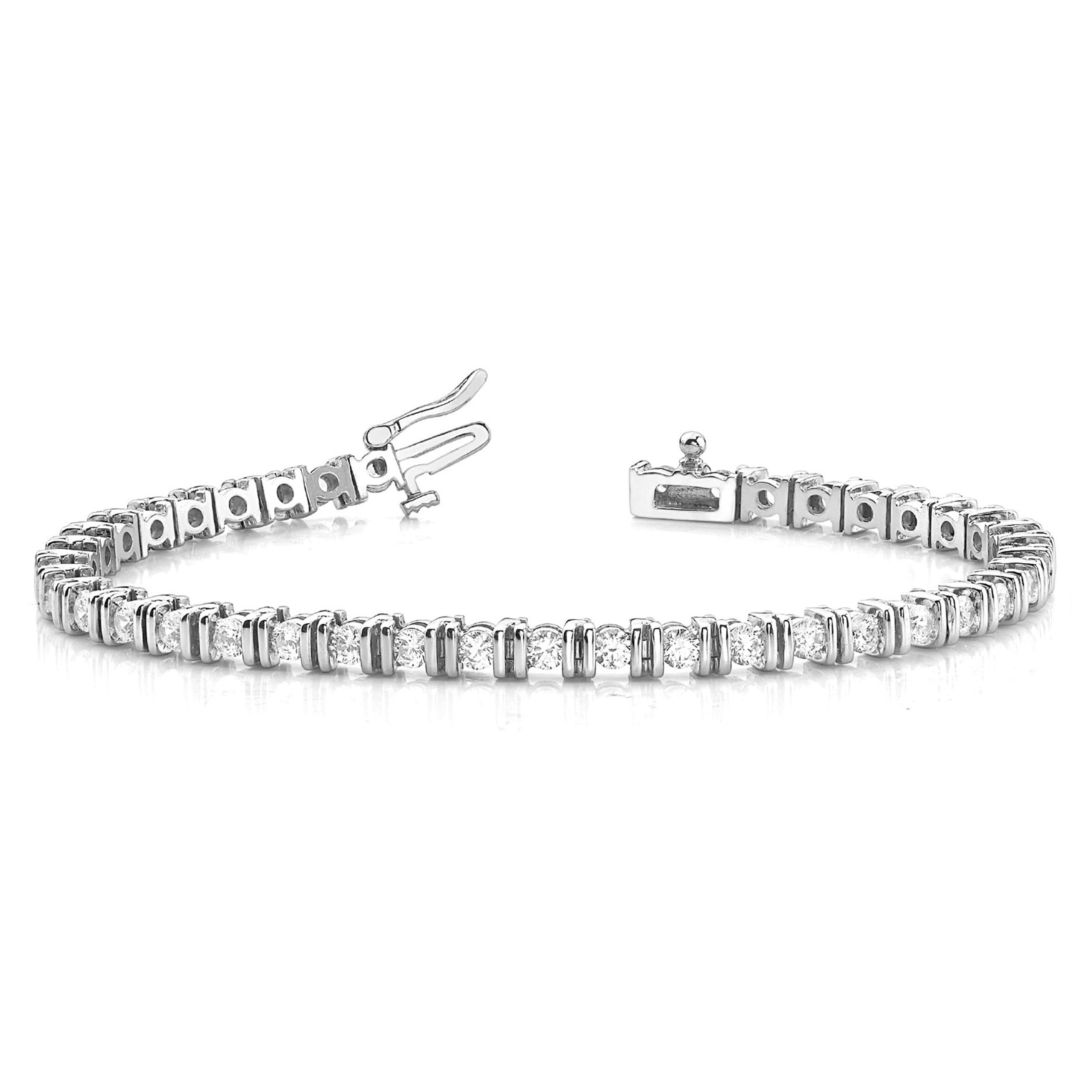 3.00 ctw Round Diamond Bar Set Tennis Bracelet-VIRABYANI