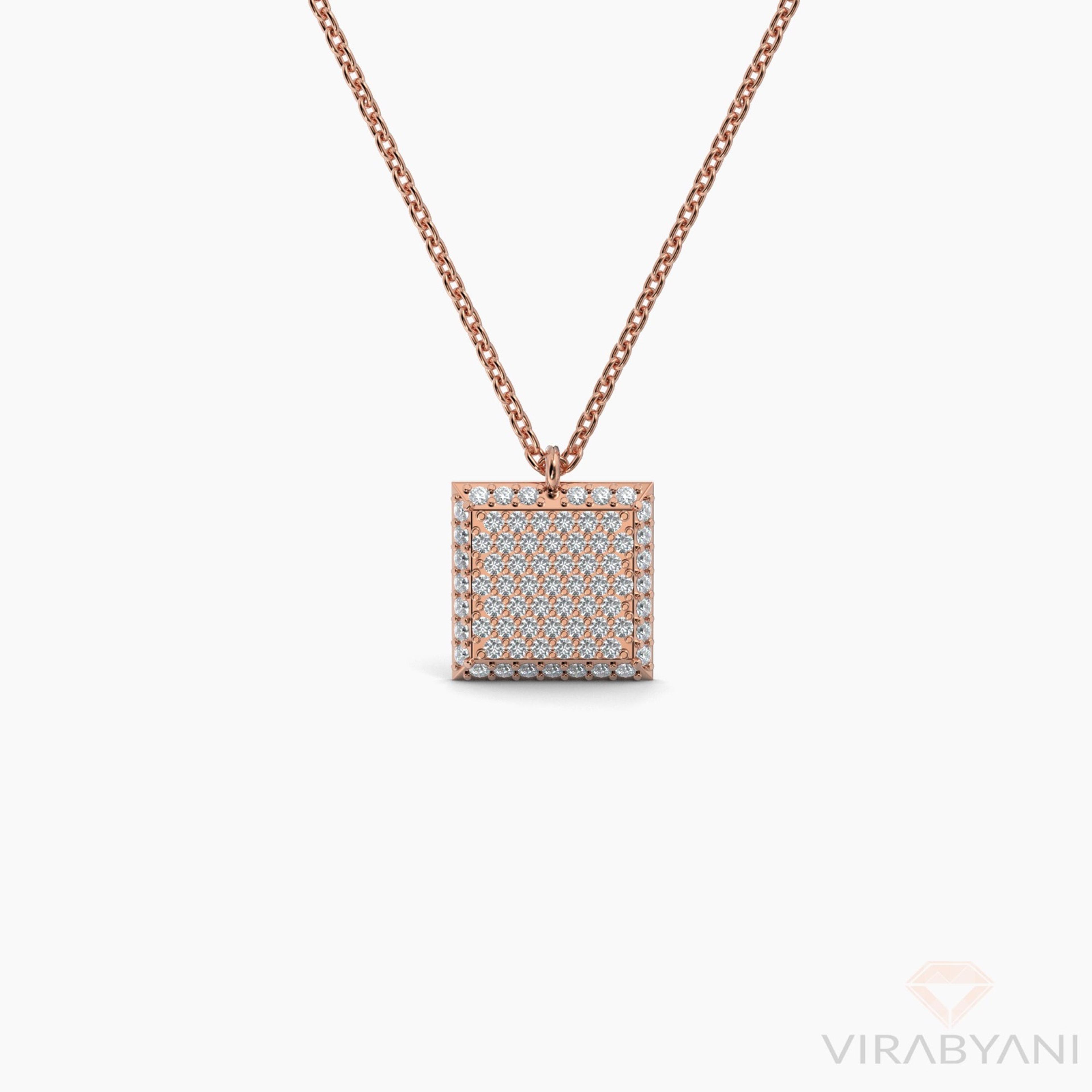 Square Shaped AMoré Pavé Necklace With 0.60 ct. Diamonds