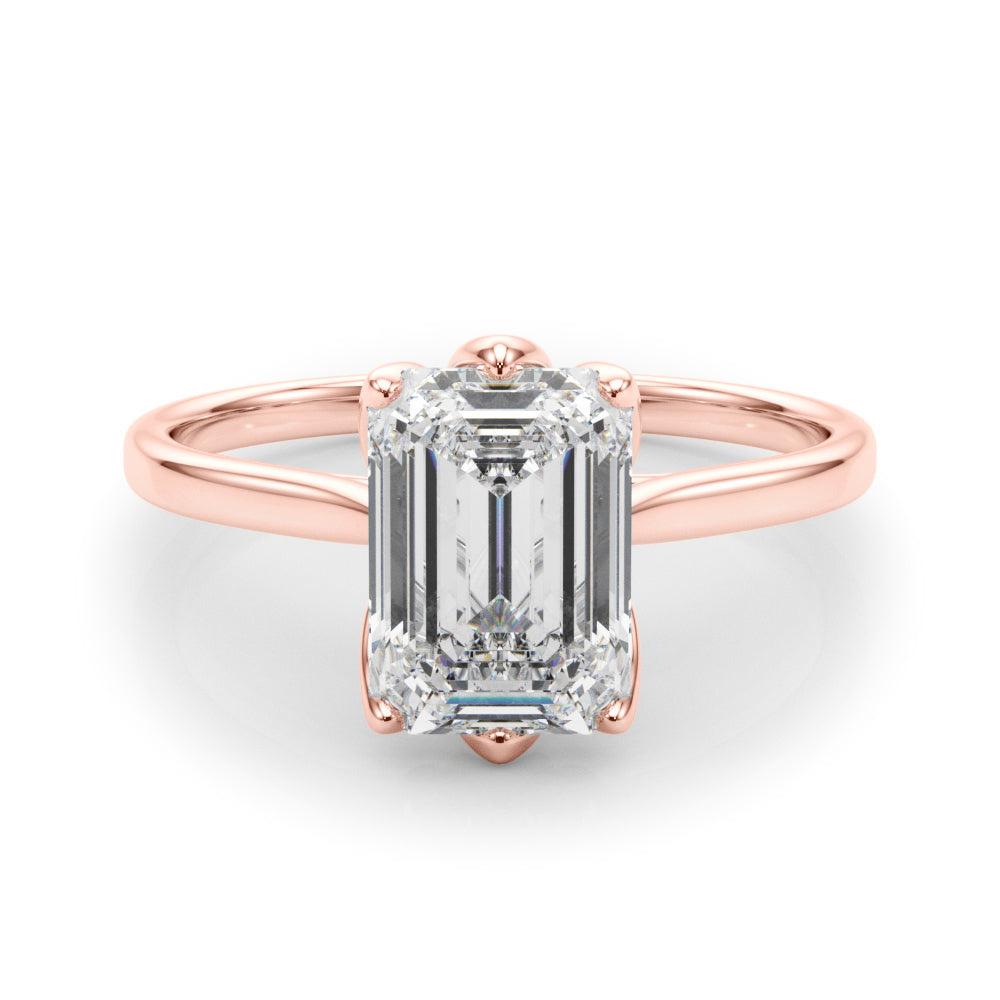 Esme Emerald Diamond Solitaire Engagement Ring