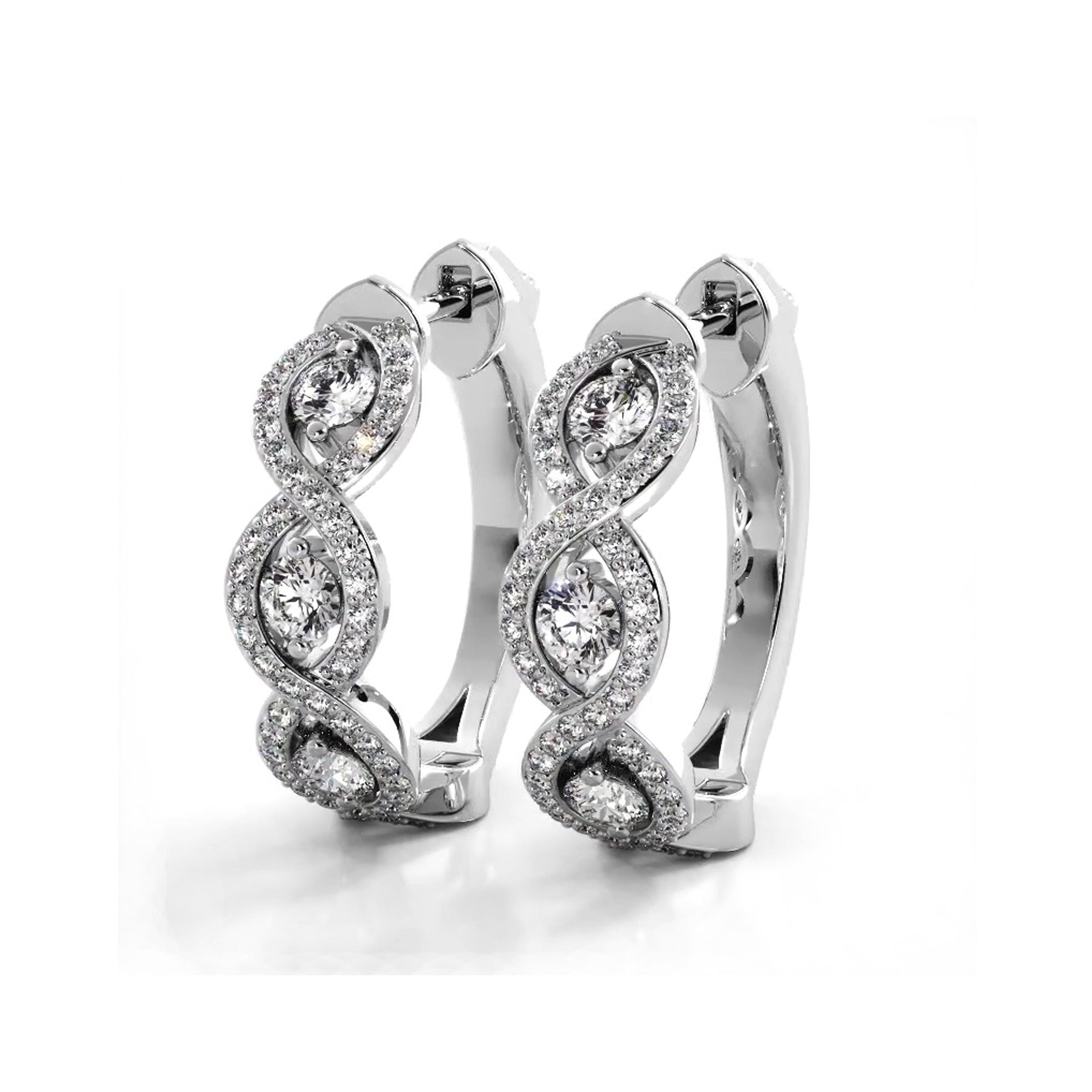 Infinity Style 1.0 ctw. Diamond Hoop Earrings