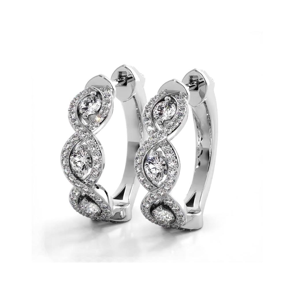 Infinity Style 1.0 ctw. Diamond Hoop Earrings