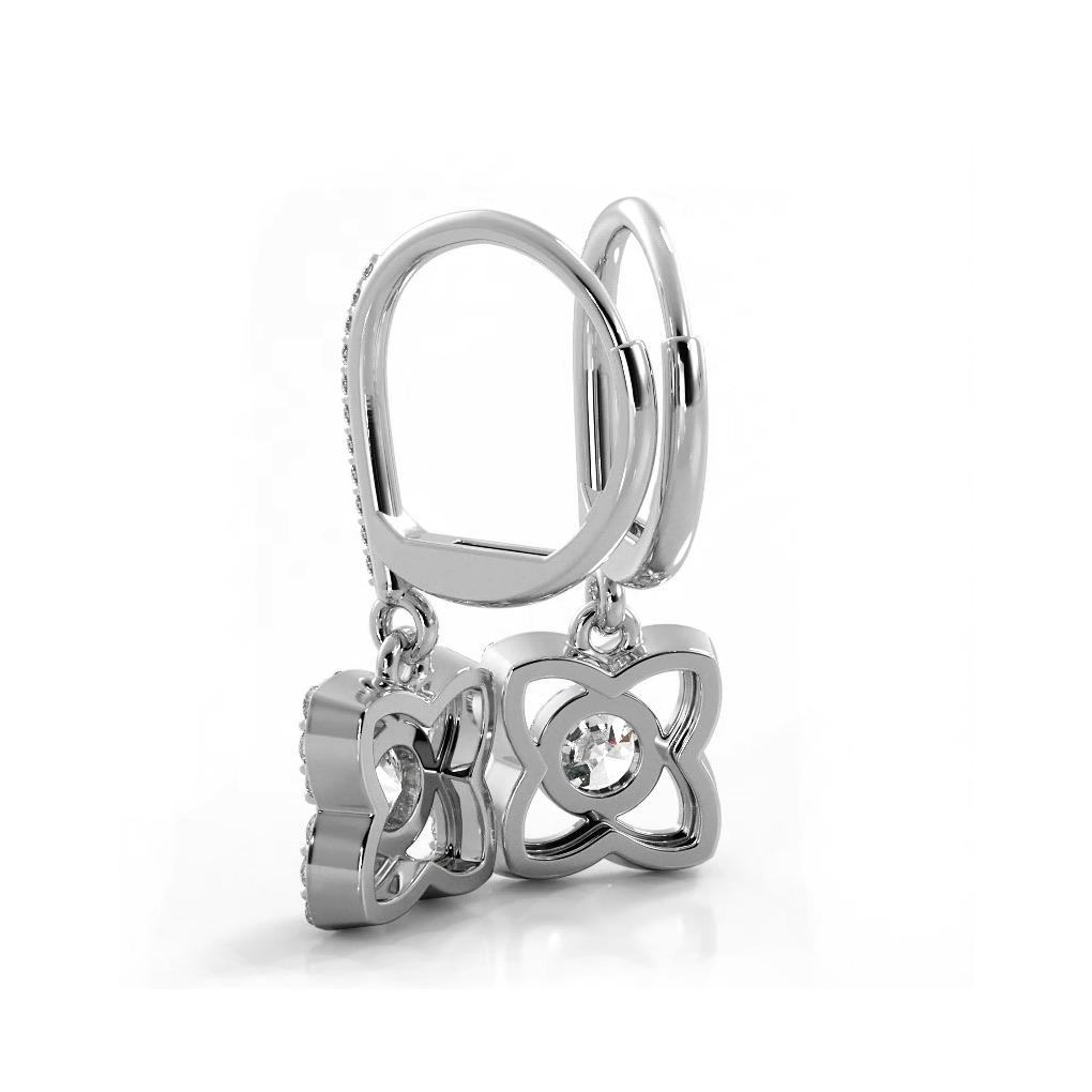 1.50 ctw. Blossom Diamond Drop Earrings Flower Drop Dangles