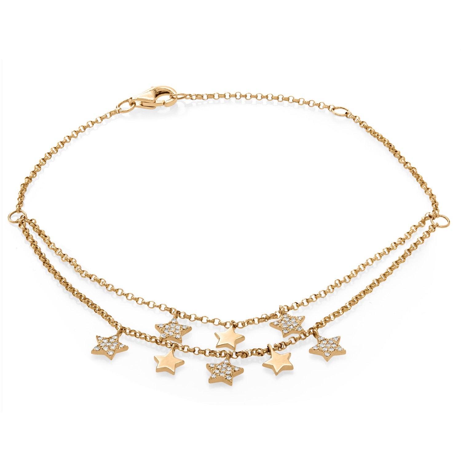 Star Design 0.20 ctw Diamond Chain Bracelet-VIRABYANI
