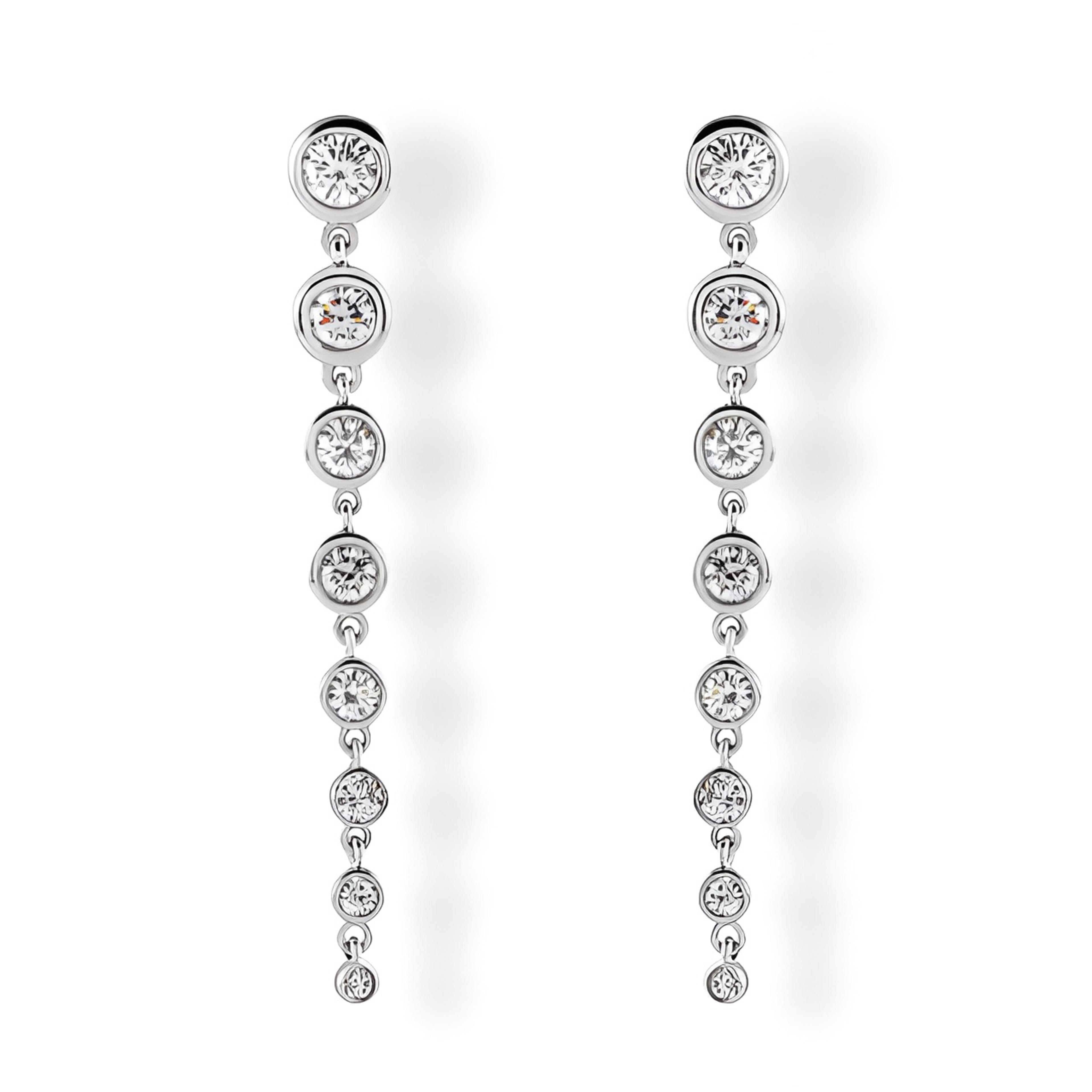 Graduated Diamond Drop Earrings
