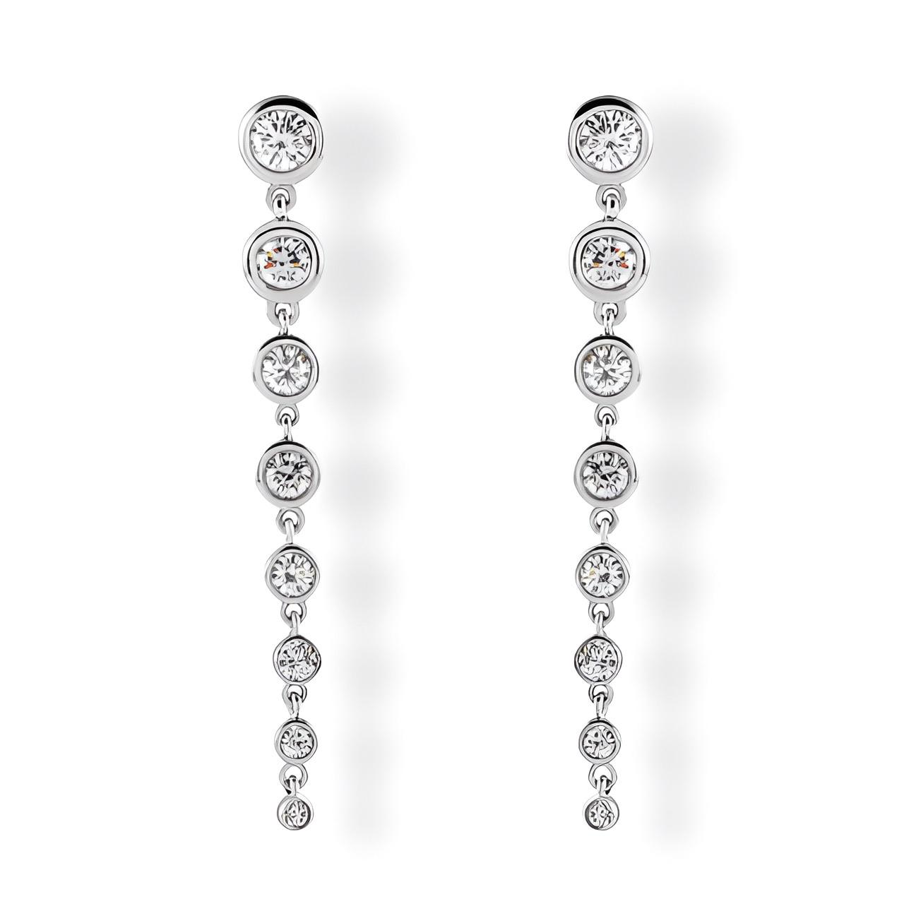 Graduated Diamond Drop Earrings