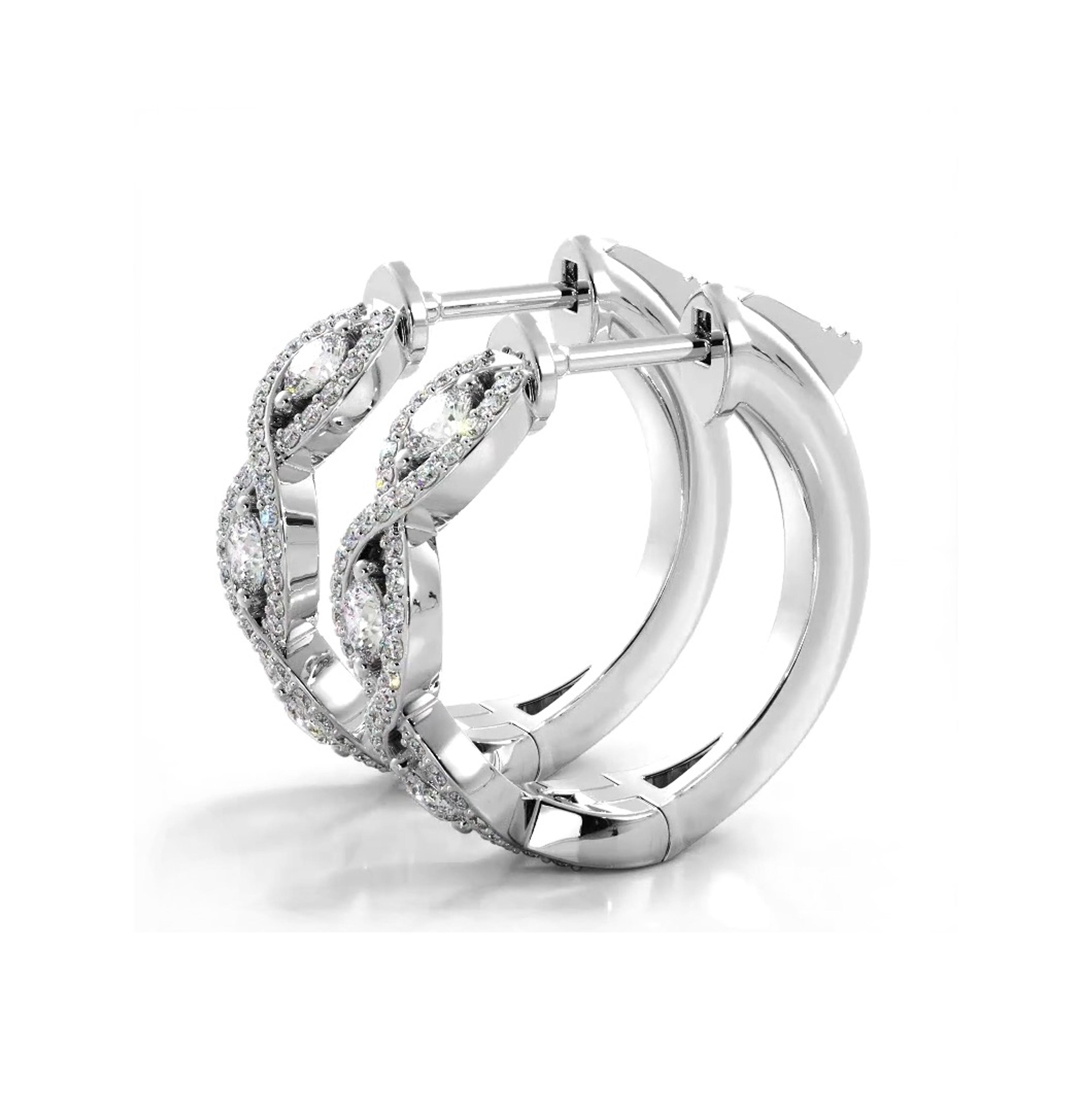 Infinity Style 1.0 ctw. Diamond Hoop Earrings