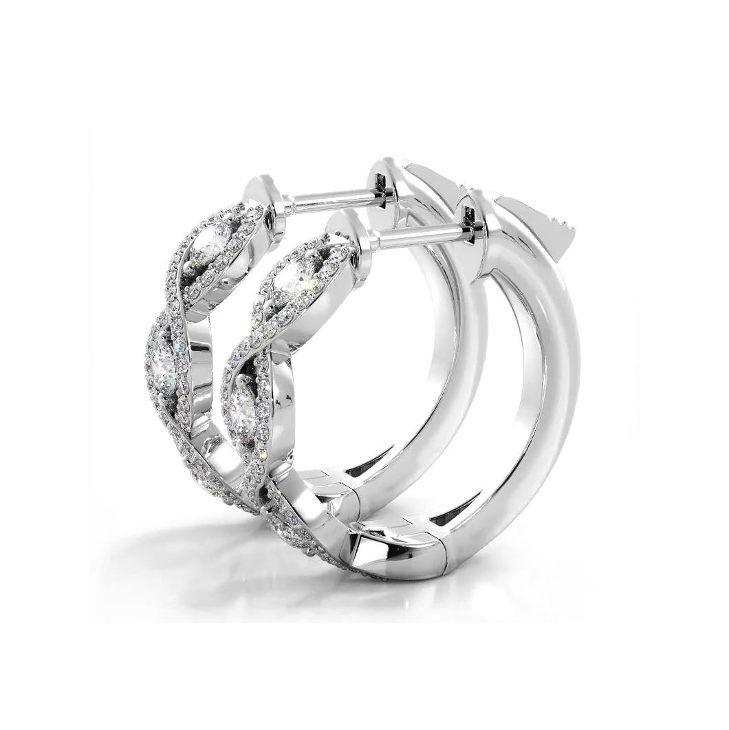 Infinity Style 1.0 ctw. Diamond Hoop Earrings