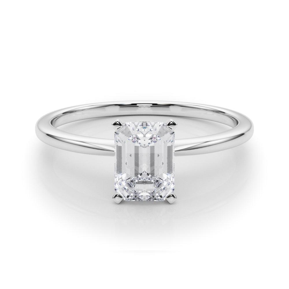 Angelica Emerald Diamond Solitaire Engagement Ring