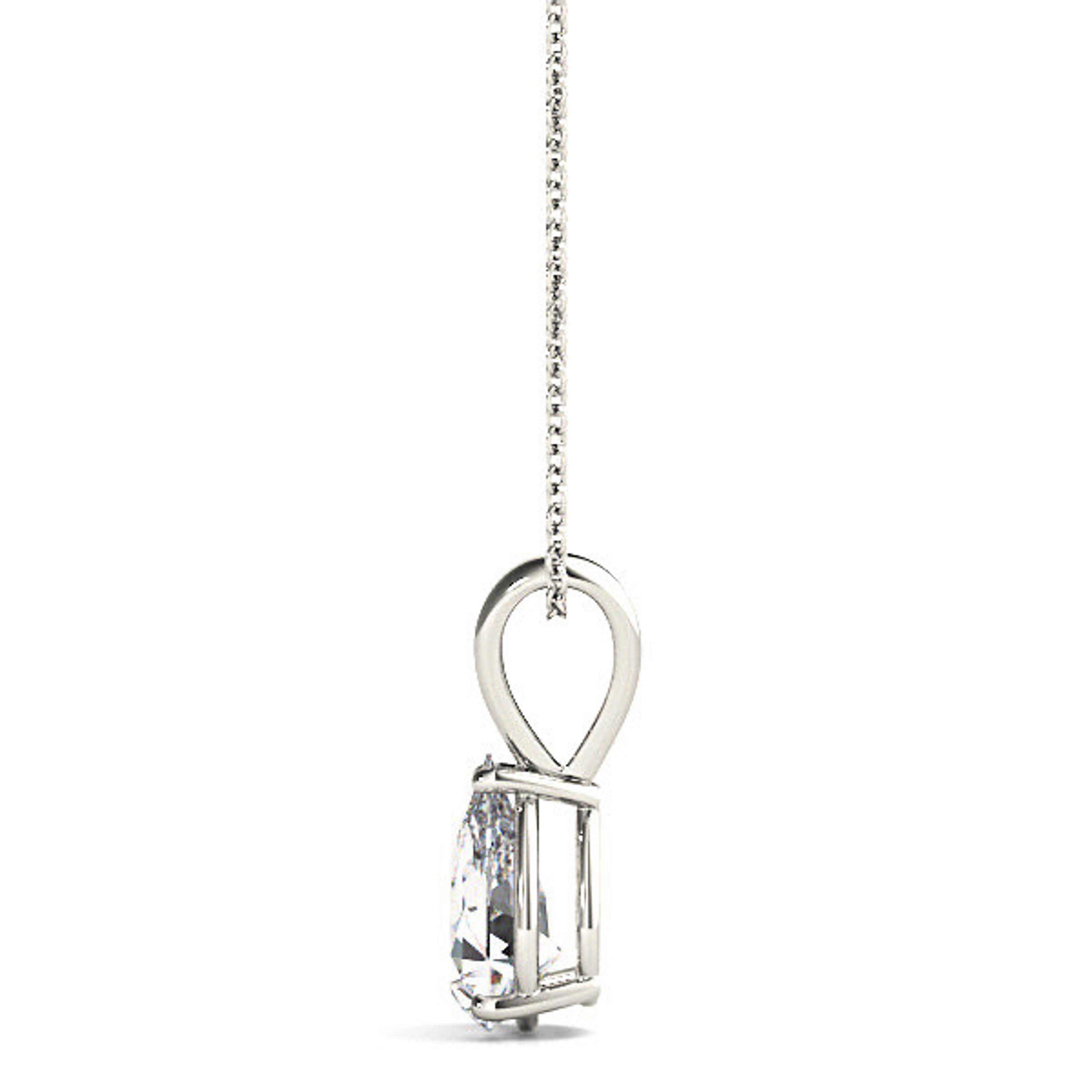 Pear Shape Diamond Solitaire Necklace Pendant-VIRABYANI