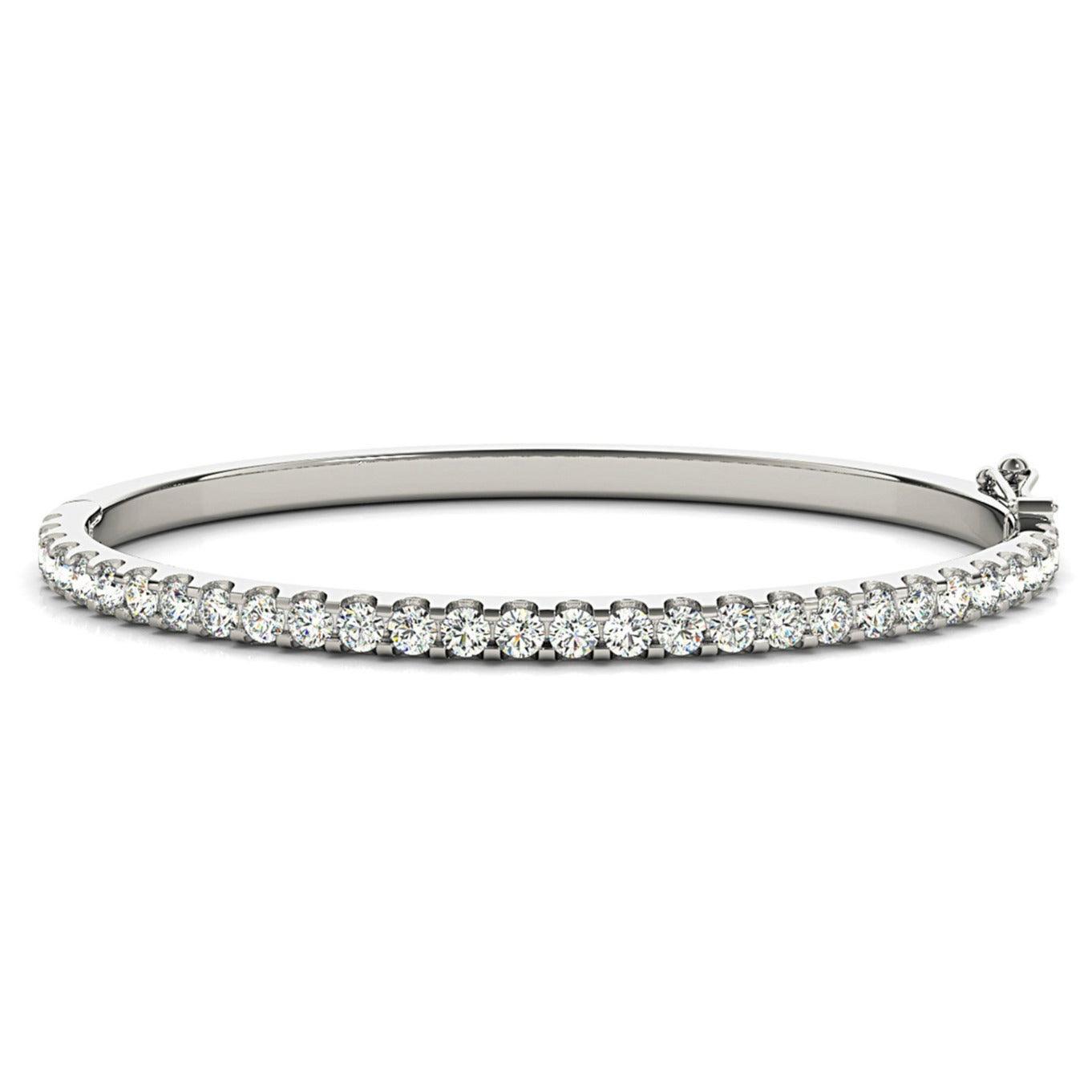 Half Way 2.75 ctw Diamond Bangle Bracelet U Prong Set-VIRABYANI
