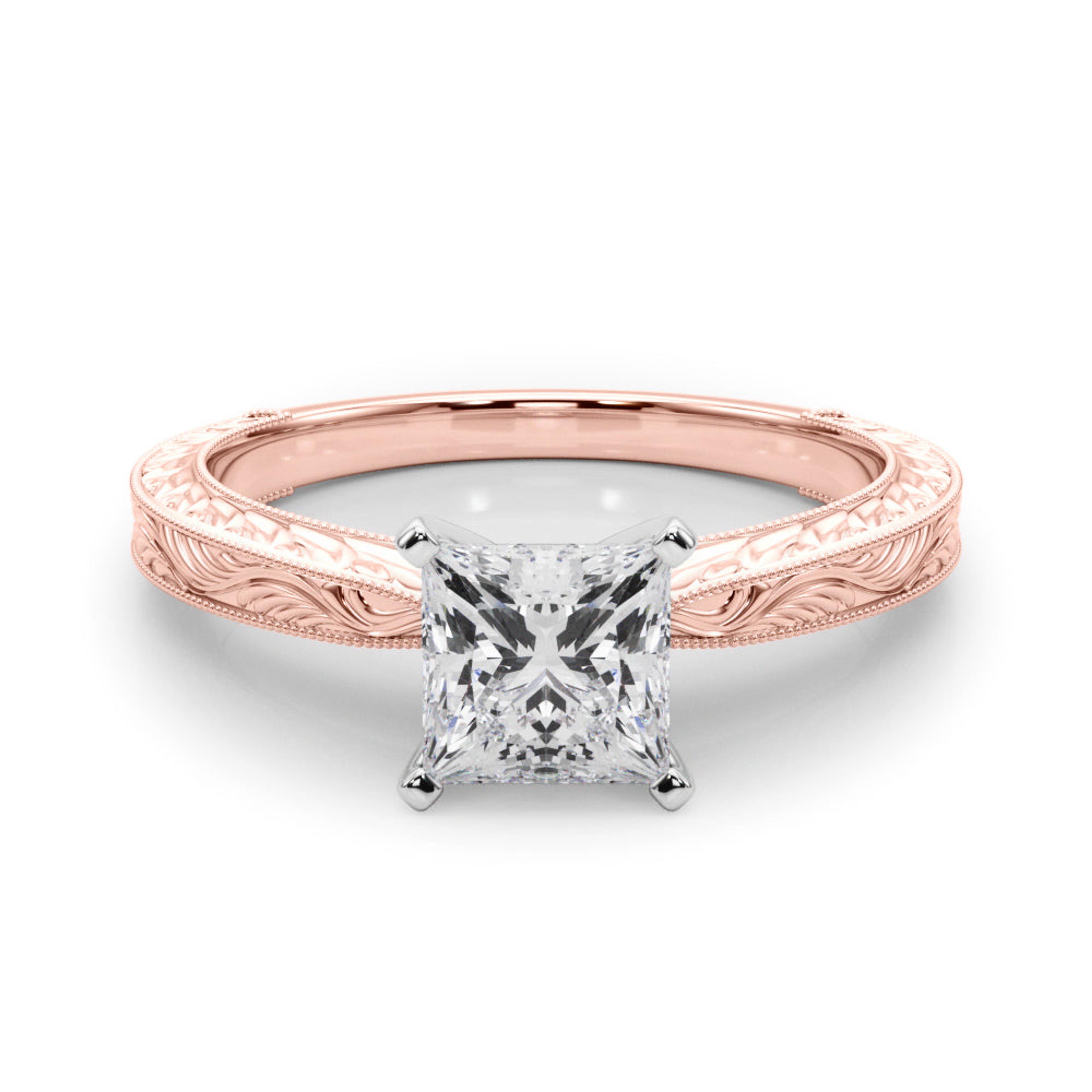 Victoria Princess Diamond Solitaire Engagement Ring
