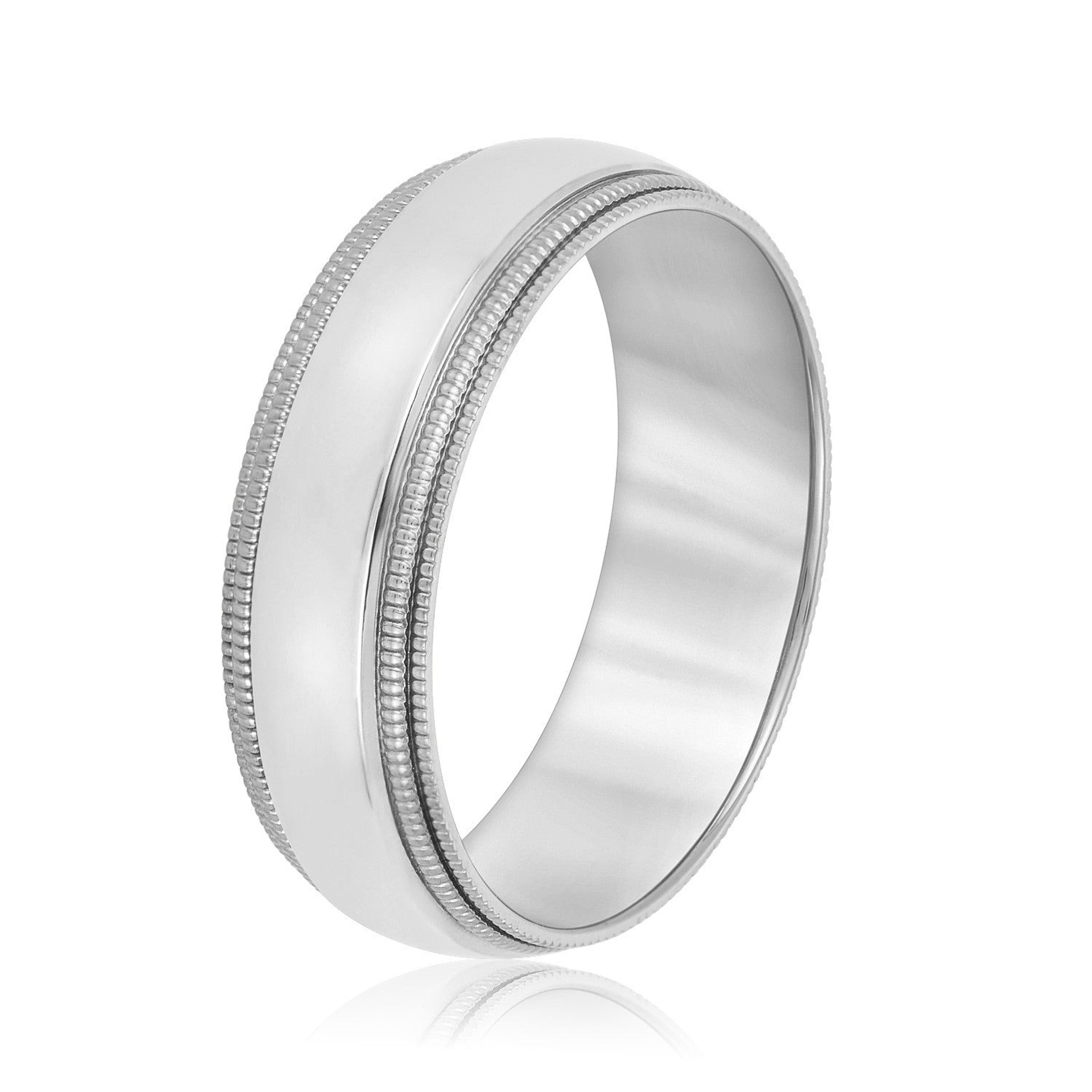 Comfort Fit Double Milgrain Men's Band