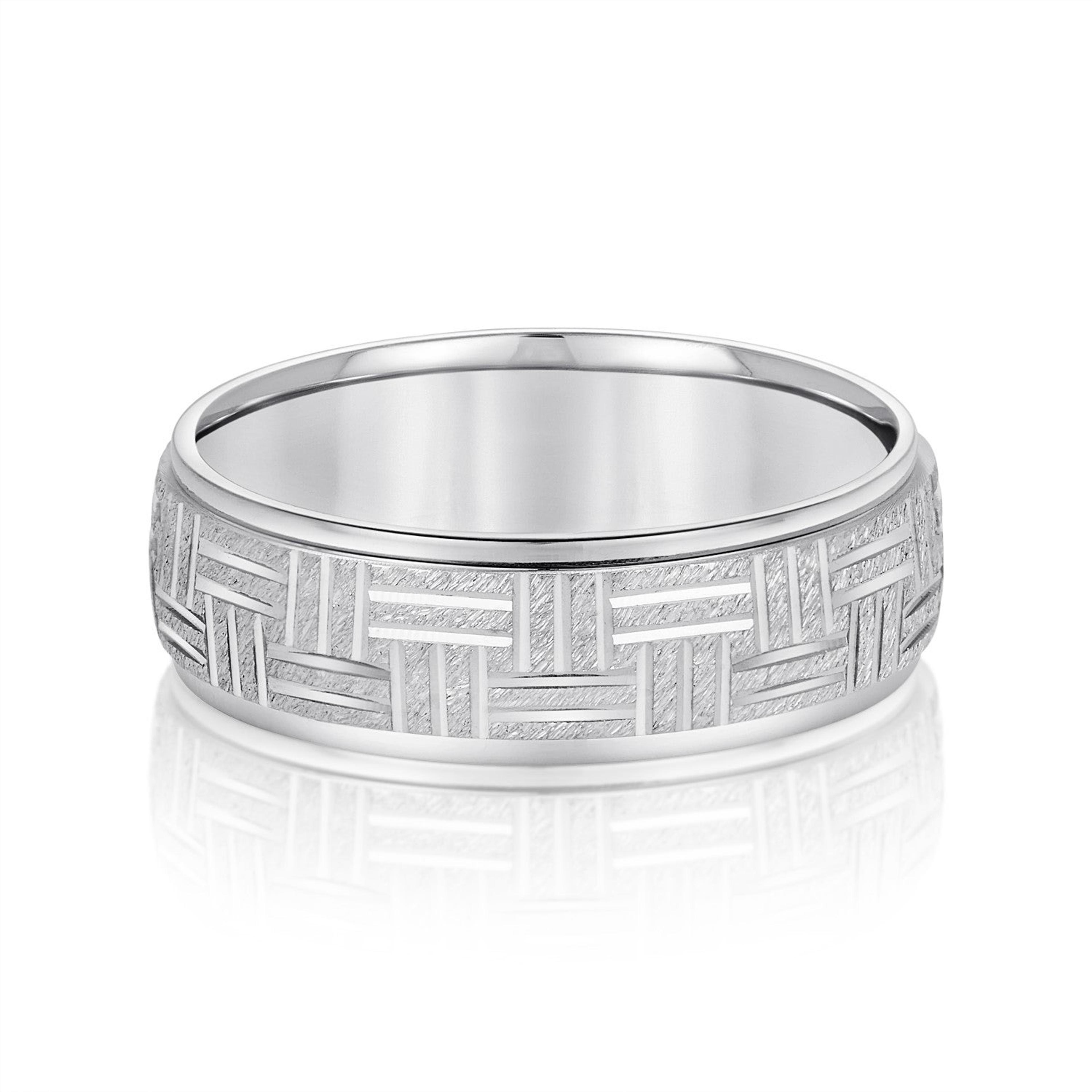 Men's Wedding Band Horizontal & Vertical Lines