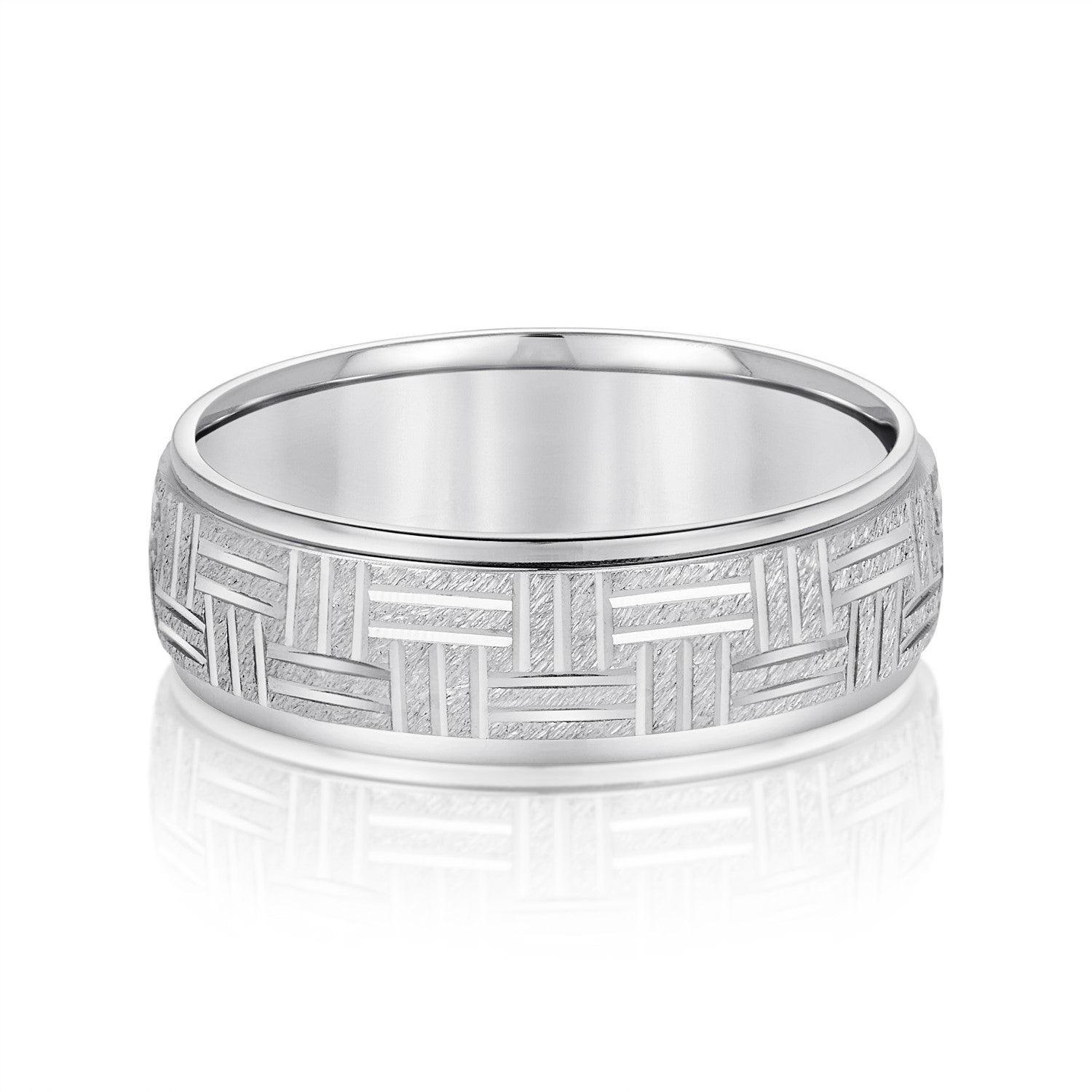 Men's Wedding Band Horizontal & Vertical Lines