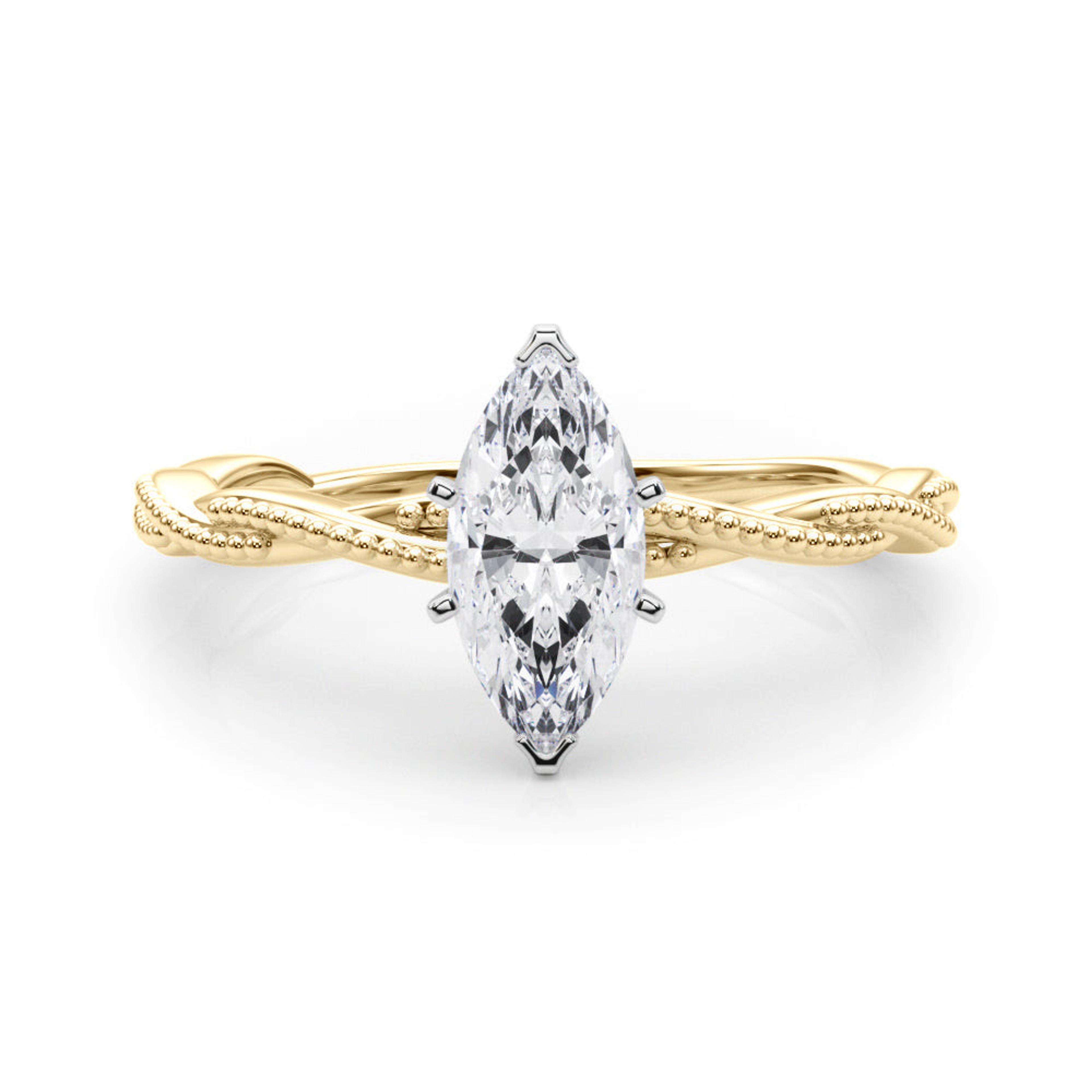 Anastasia Twisted Vine Marquise Diamond Solitaire Engagement Ring