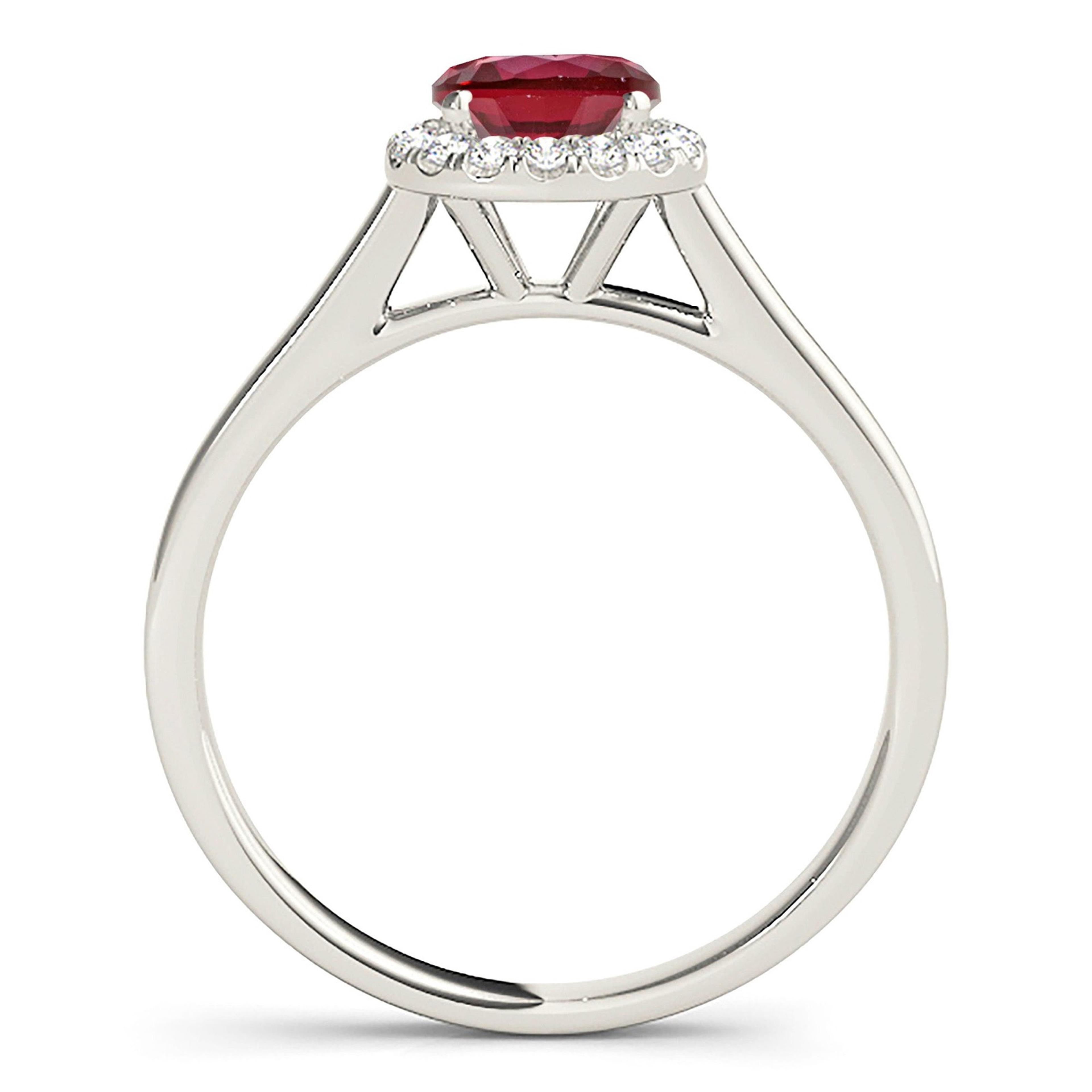 1.35 ct. Genuine Ruby Ring WithThin, Wide Solid Gold Band