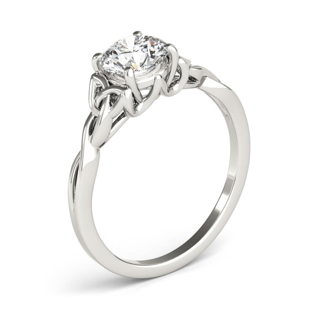 Celtic Love Knot Round Lab Grown Diamond Solitaire Engagement Ring IGI Certified