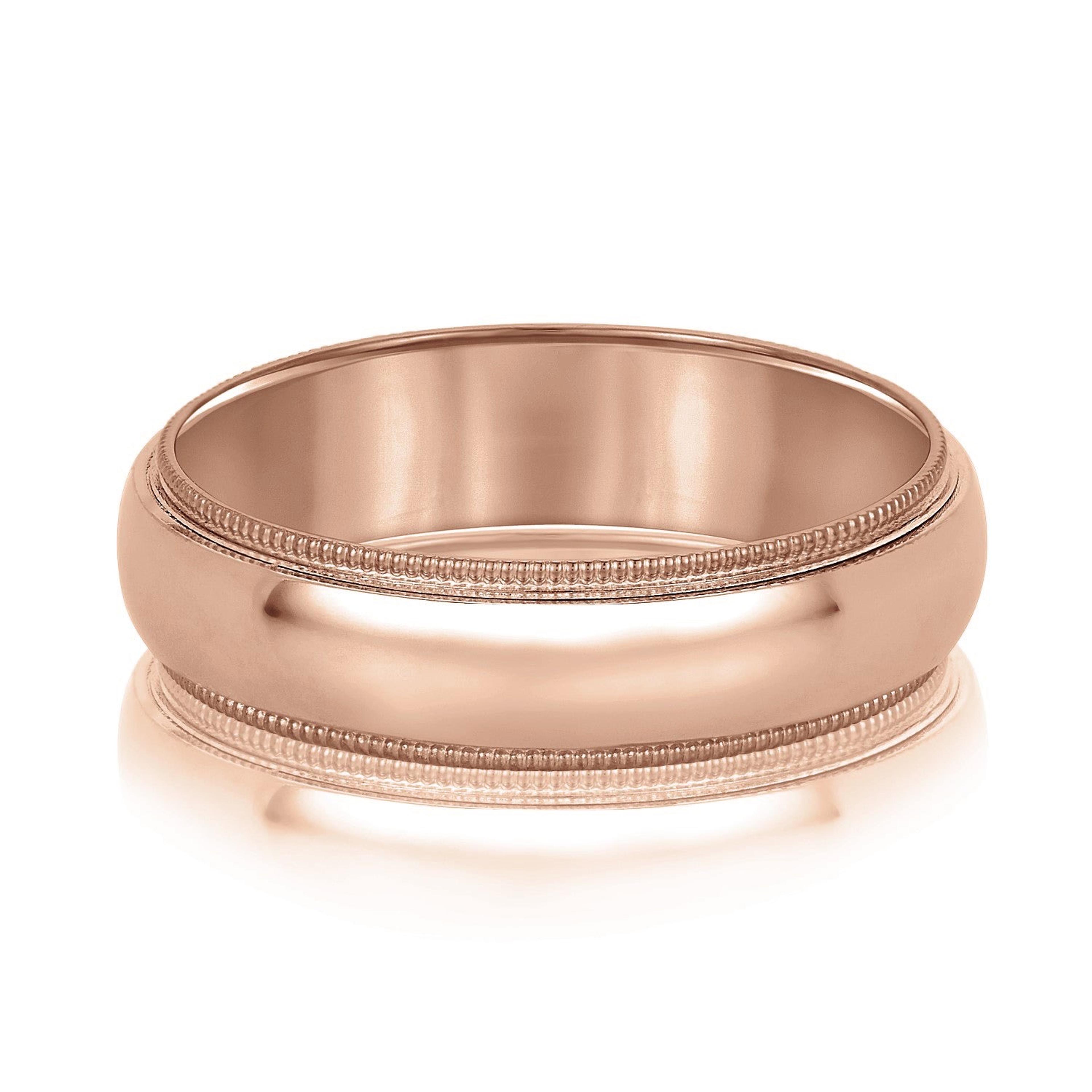 Domed Milgrain Classic Men's Wedding Band Comfort Fit