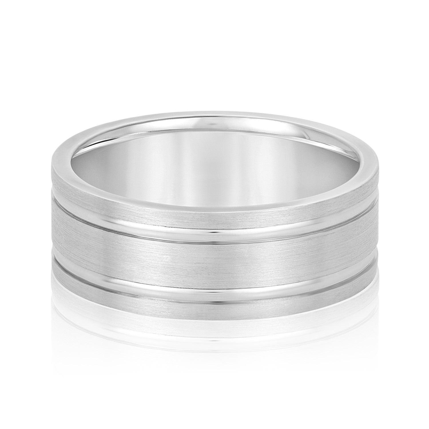 Men's Double Grooved Classic Wedding Band