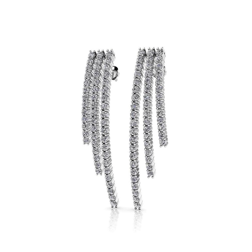 2.0 ctw. Triple Strand Diamond Drop Earrings