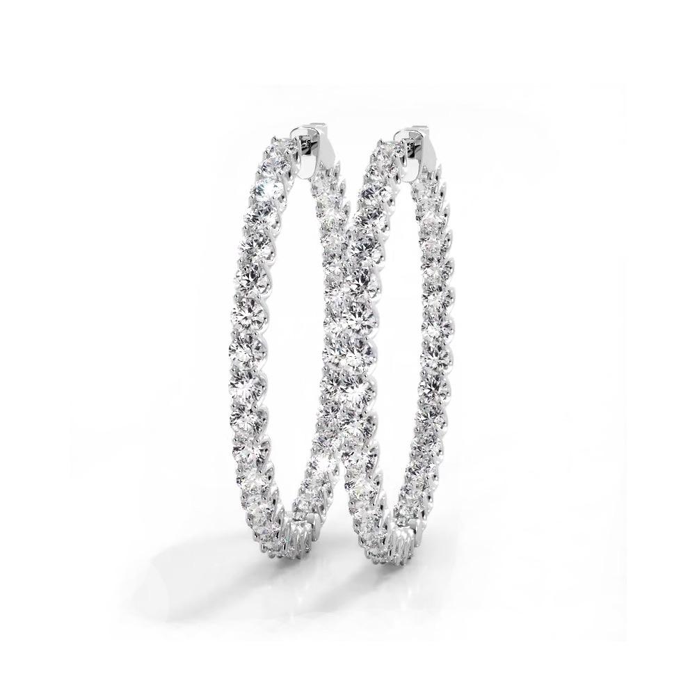 4.70 ctw. Inside Out U Setting Diamond Hoop Earrings