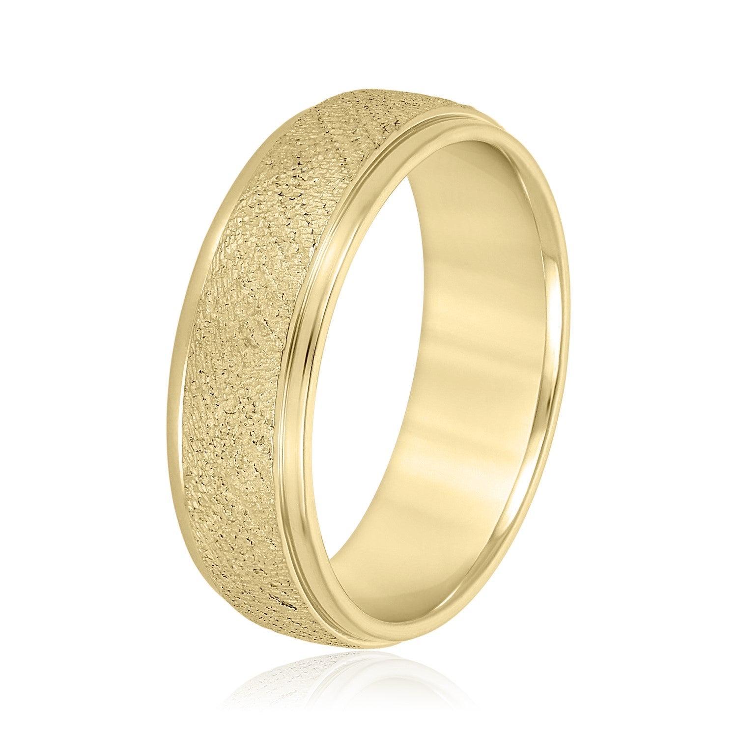 Men's Beveled Ring With Sandblasted Finish