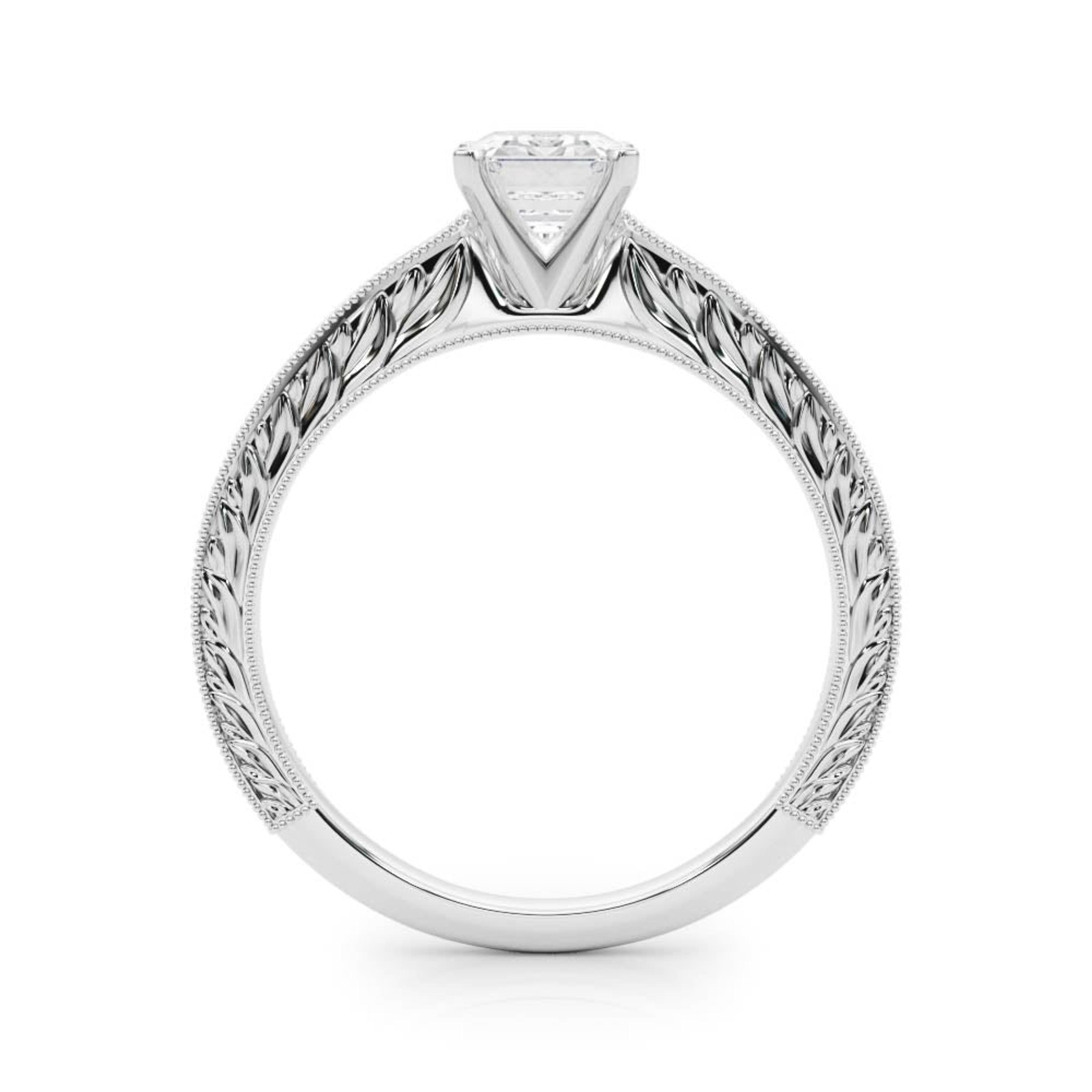 Victoria Emerald Lab Grown Diamond Solitaire Engagement Ring IGI Certified
