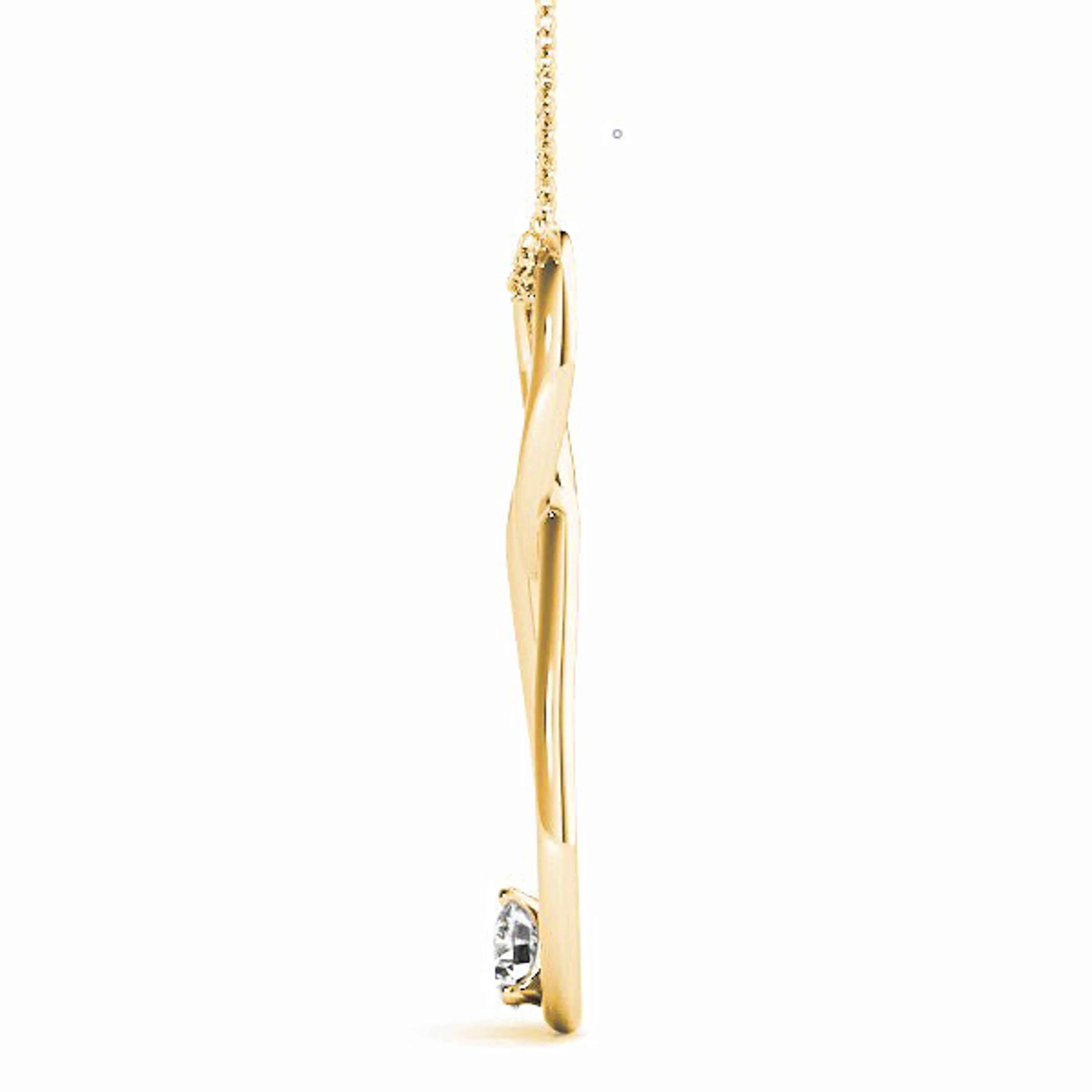 Tear Knot Round Diamond Solitaire Necklace Pendant-VIRABYANI