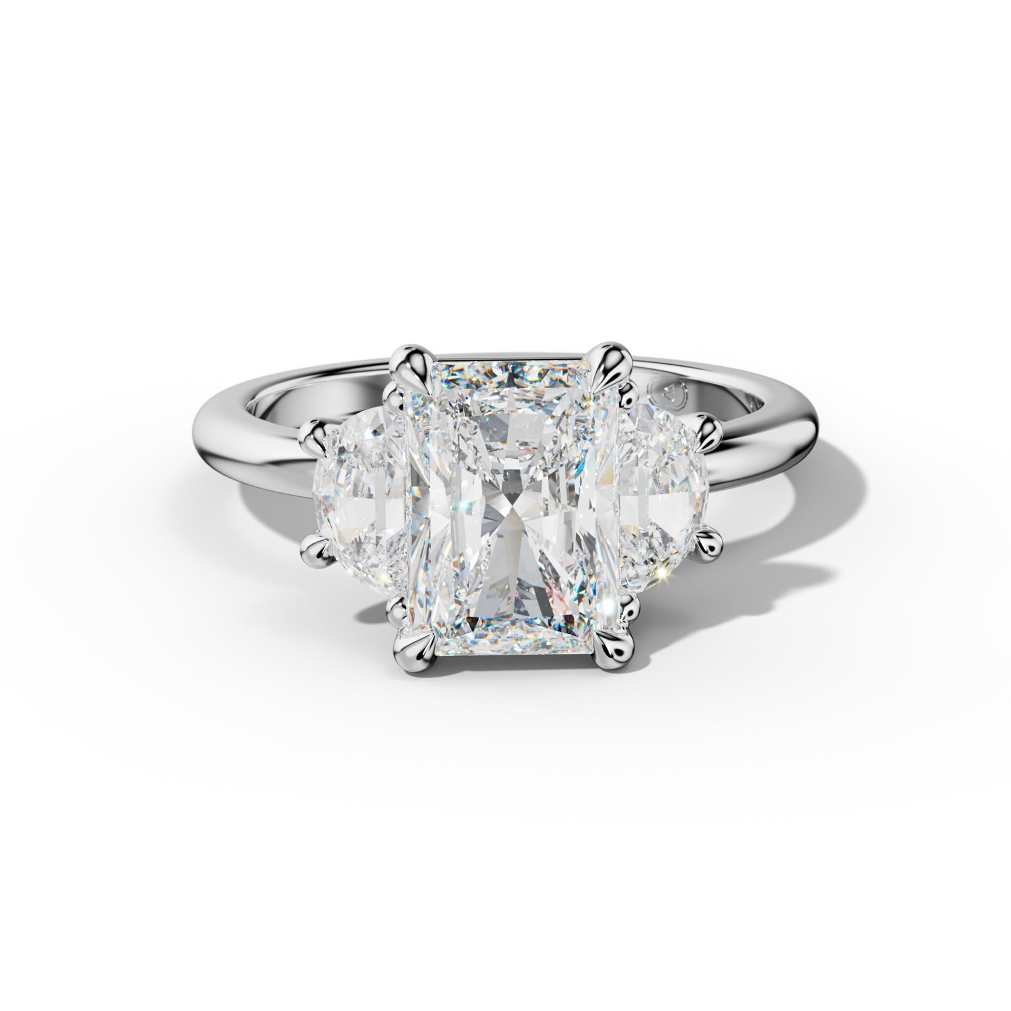 Itzel Radiant Half Moon Side Diamond Engagement Ring
