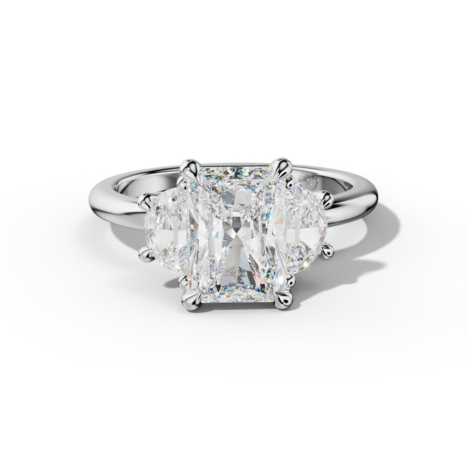 Itzel Radiant Half Moon Side Diamond Engagement Ring