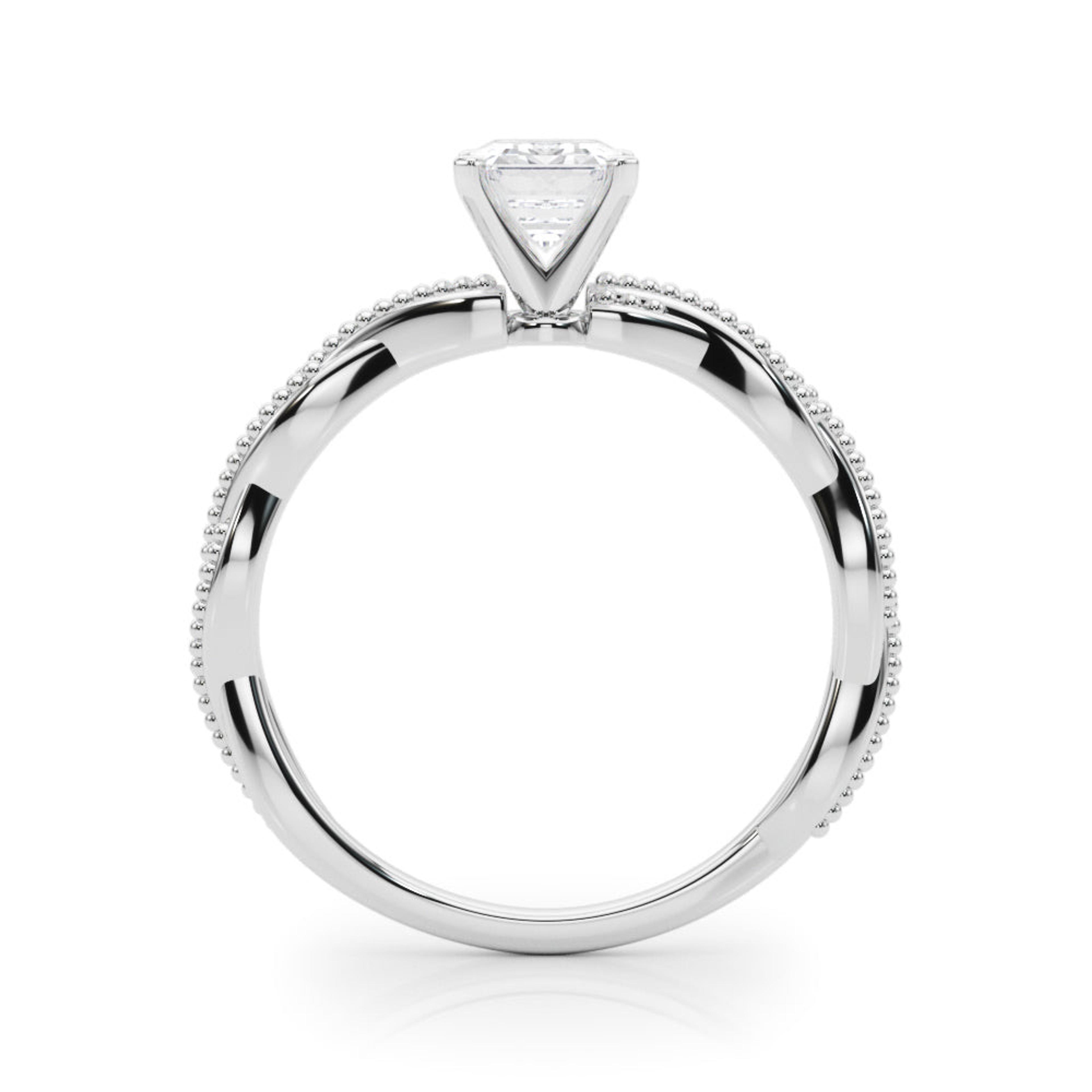 Anastasia Twisted Vine Emerald Diamond Solitaire Engagement Ring