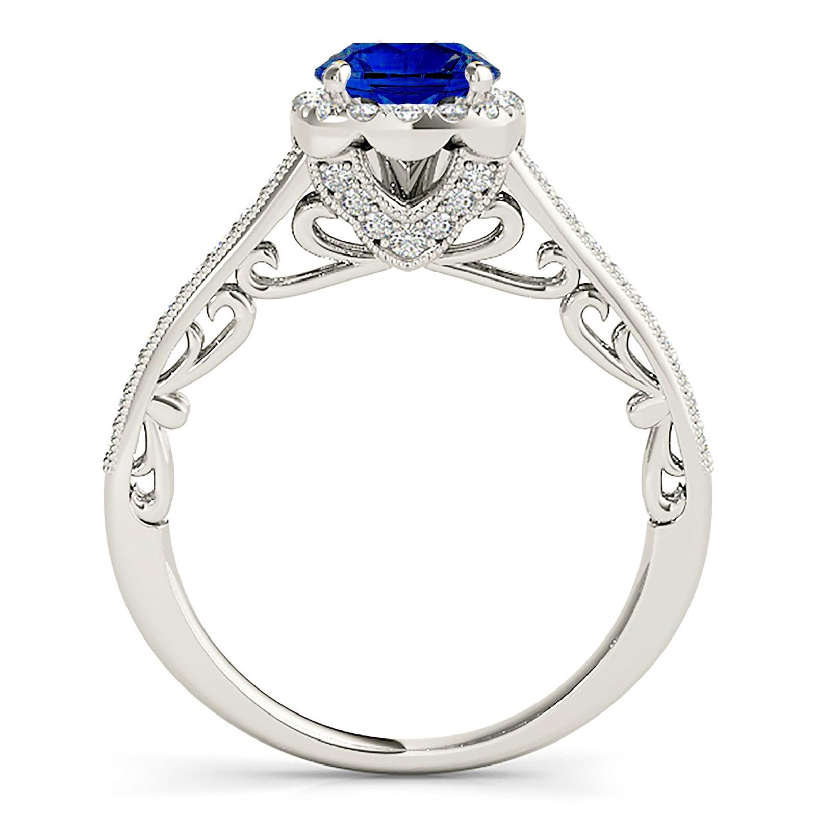 1.80 ct. Genuine Blue Round Sapphire Ring