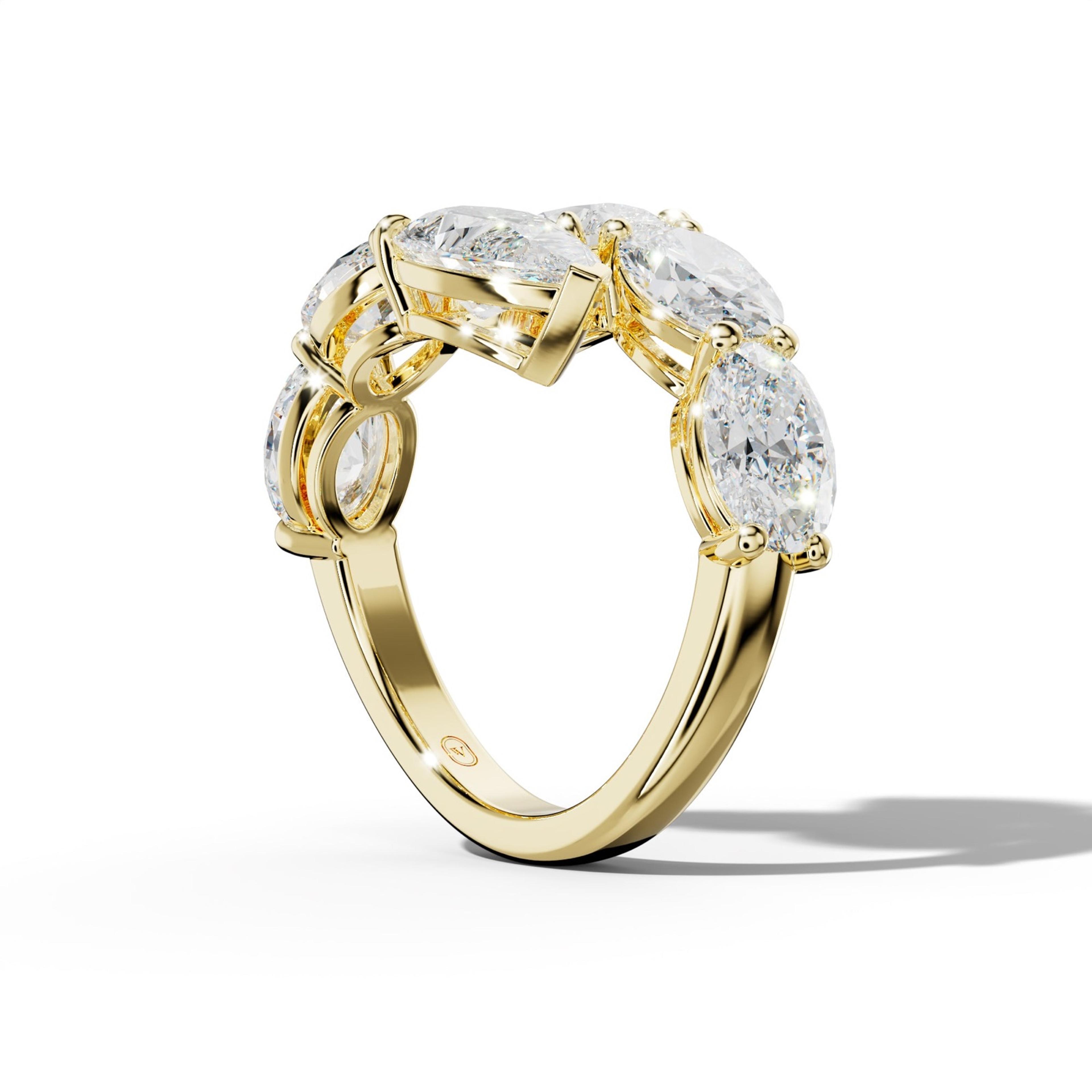 8.0 ct Oval and Pear Shape Diamond Open Wedding Band