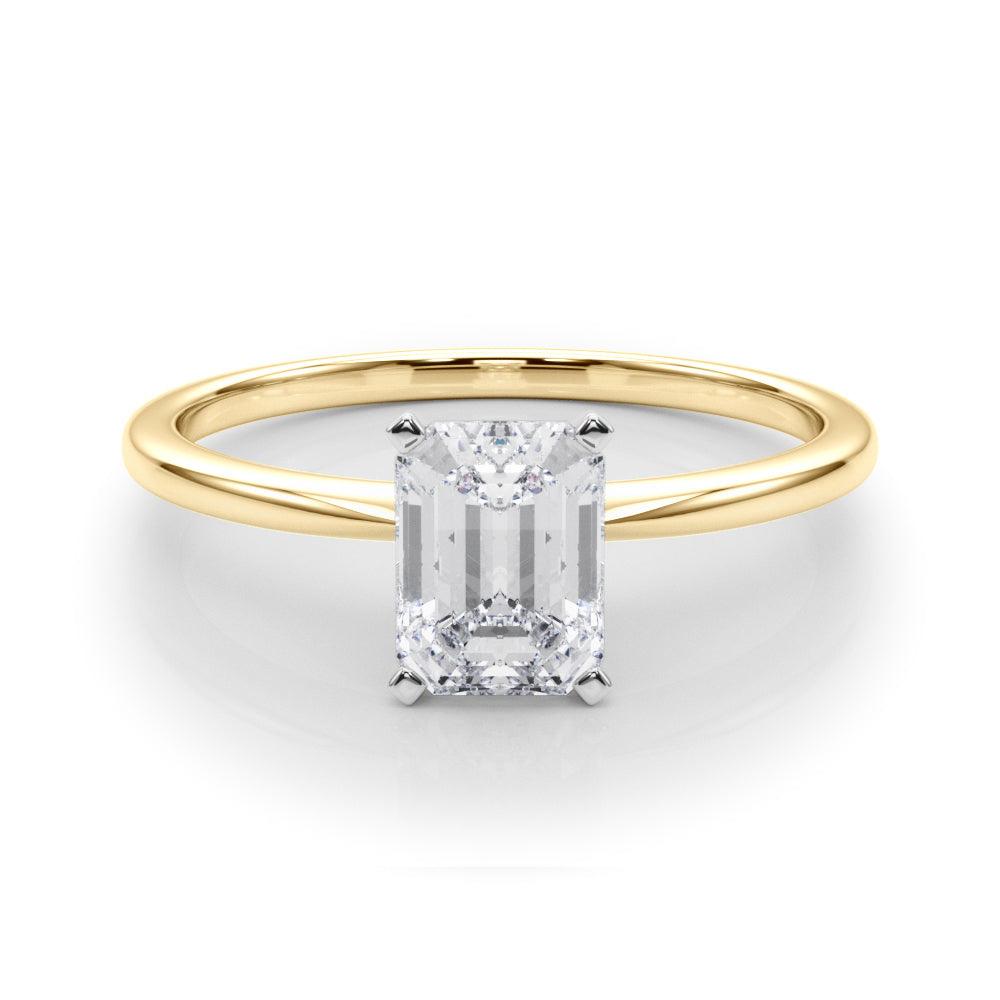Angelica Emerald Diamond Solitaire Engagement Ring