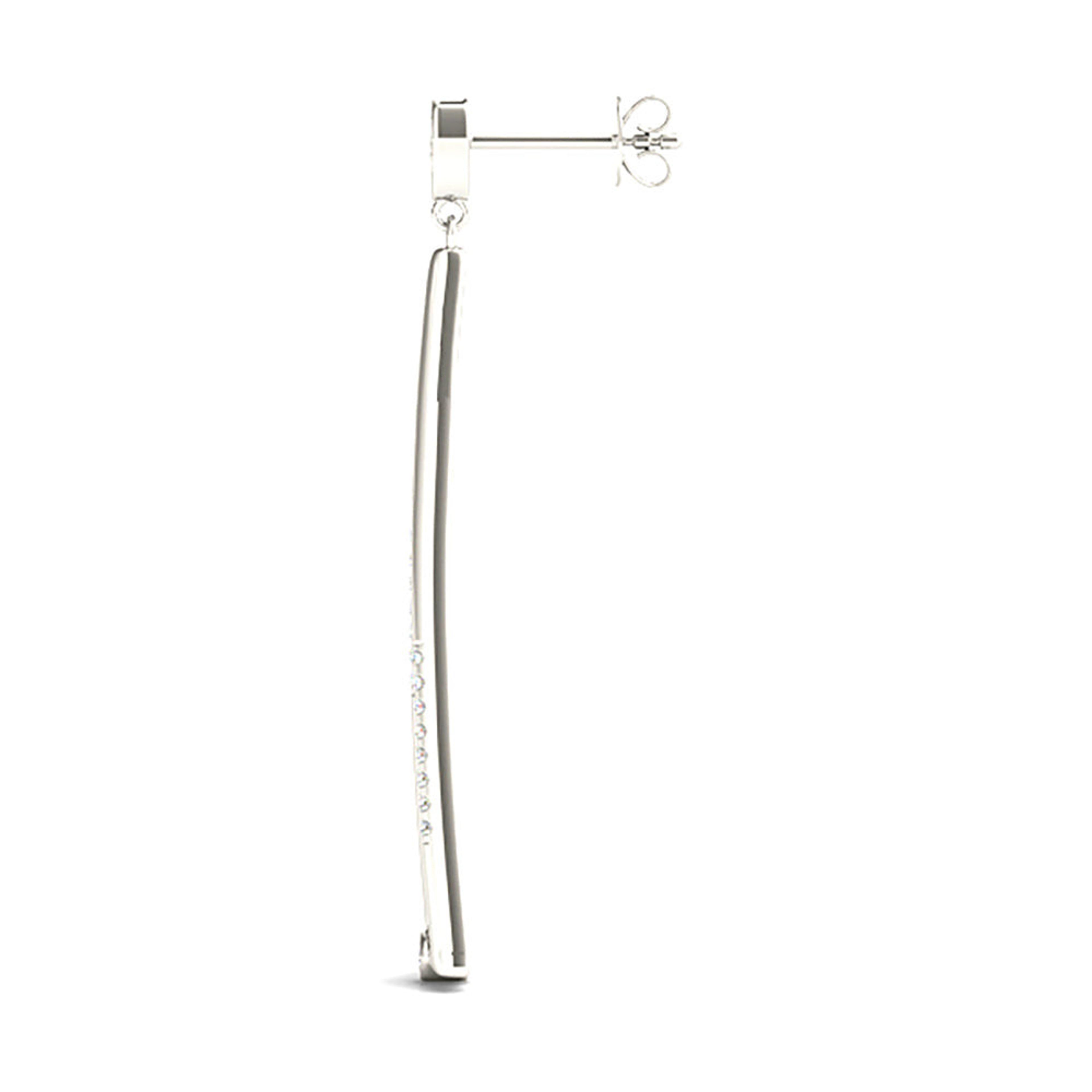0.25 ctw Diamond Modern Drop Earrings-VIRABYANI