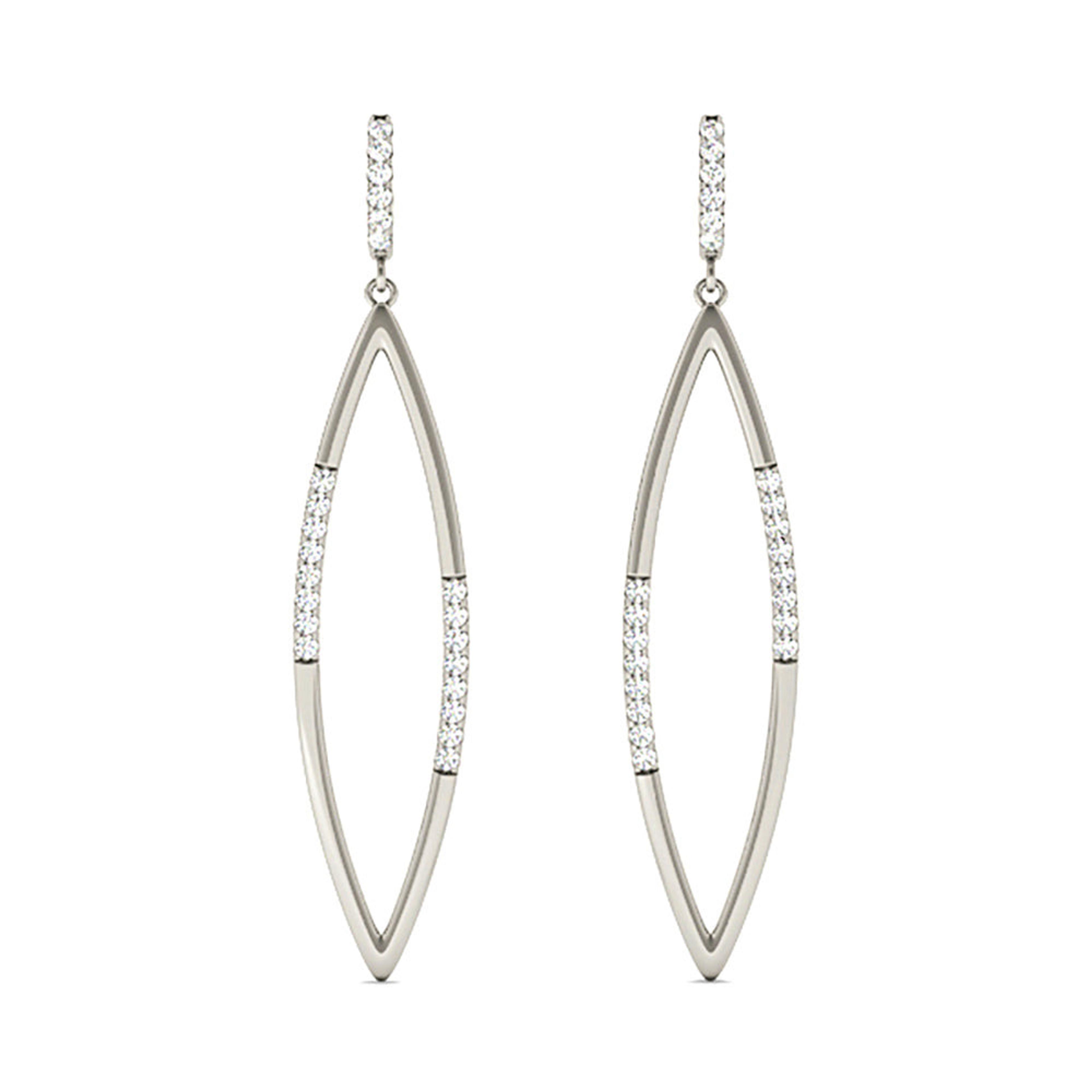 0.20 ctw Diamond Linear Drop Earrings-VIRABYANI