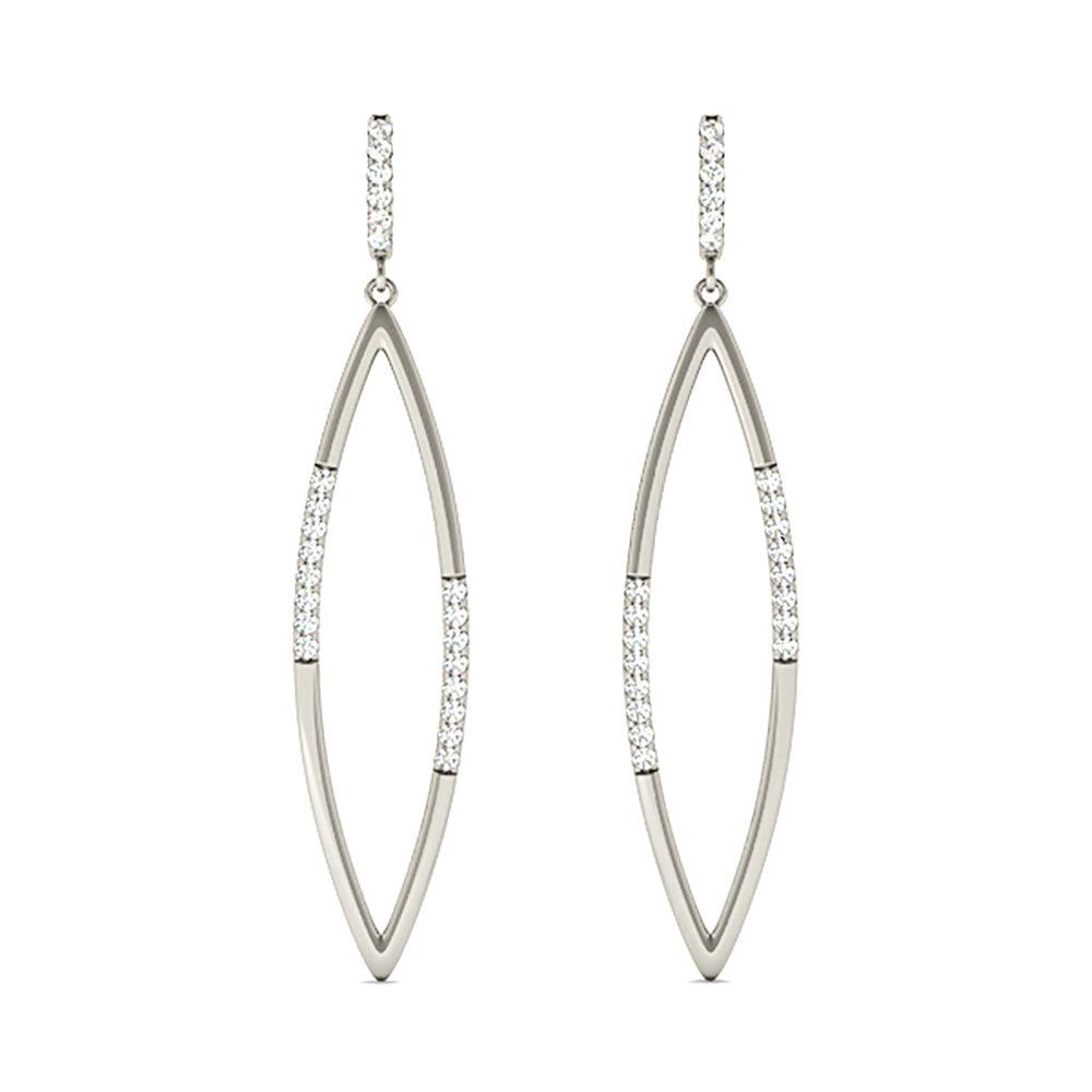 0.20 ctw Diamond Linear Drop Earrings-VIRABYANI