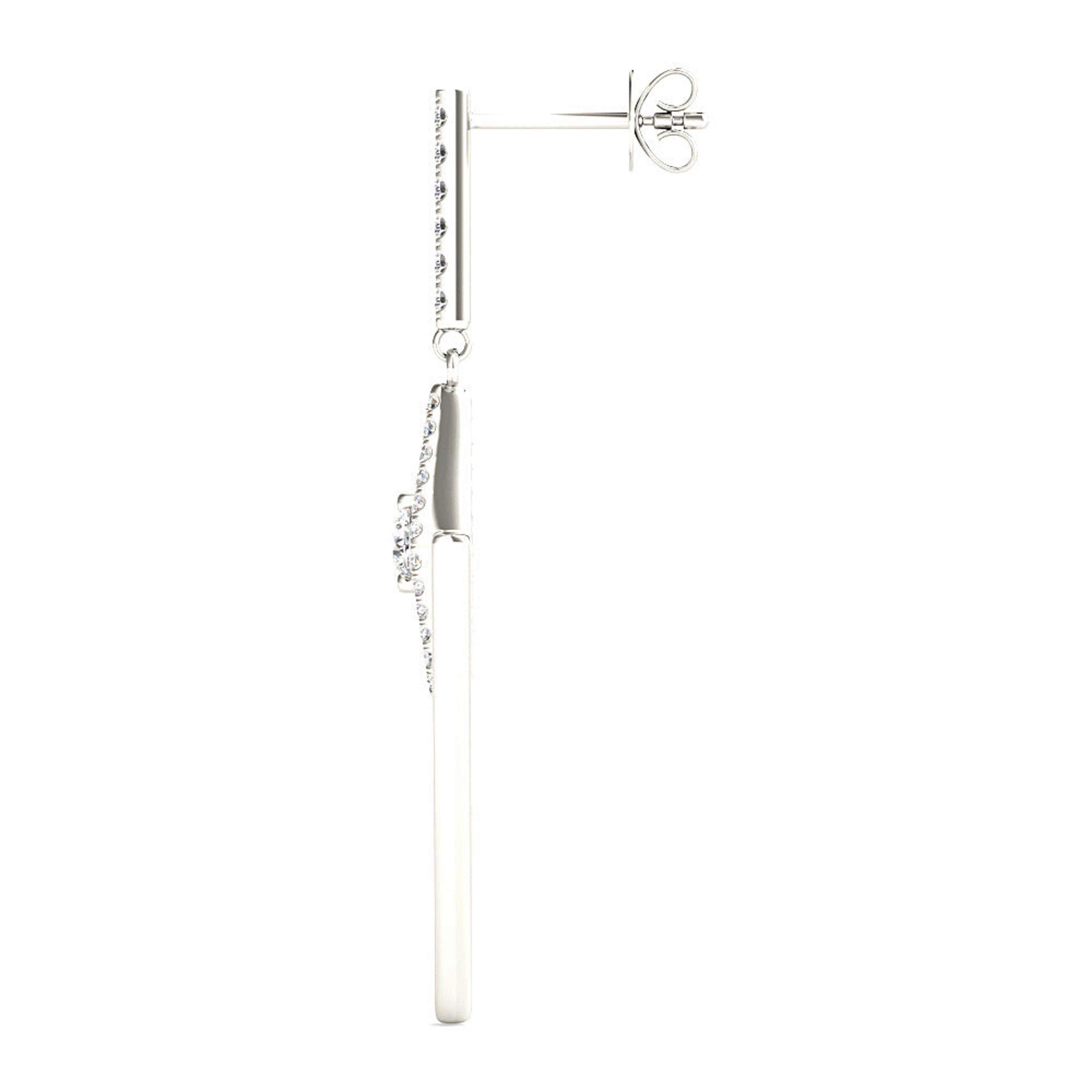0.50 ctw Diamond Drop Earrings Modern Cocktail Style-VIRABYANI