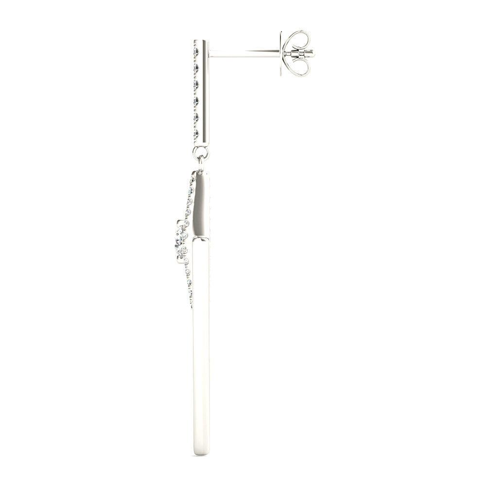 0.50 ctw Diamond Drop Earrings Modern Cocktail Style-VIRABYANI