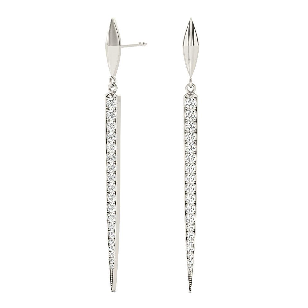 1.25 ctw Diamond Linear Drop Earrings-VIRABYANI
