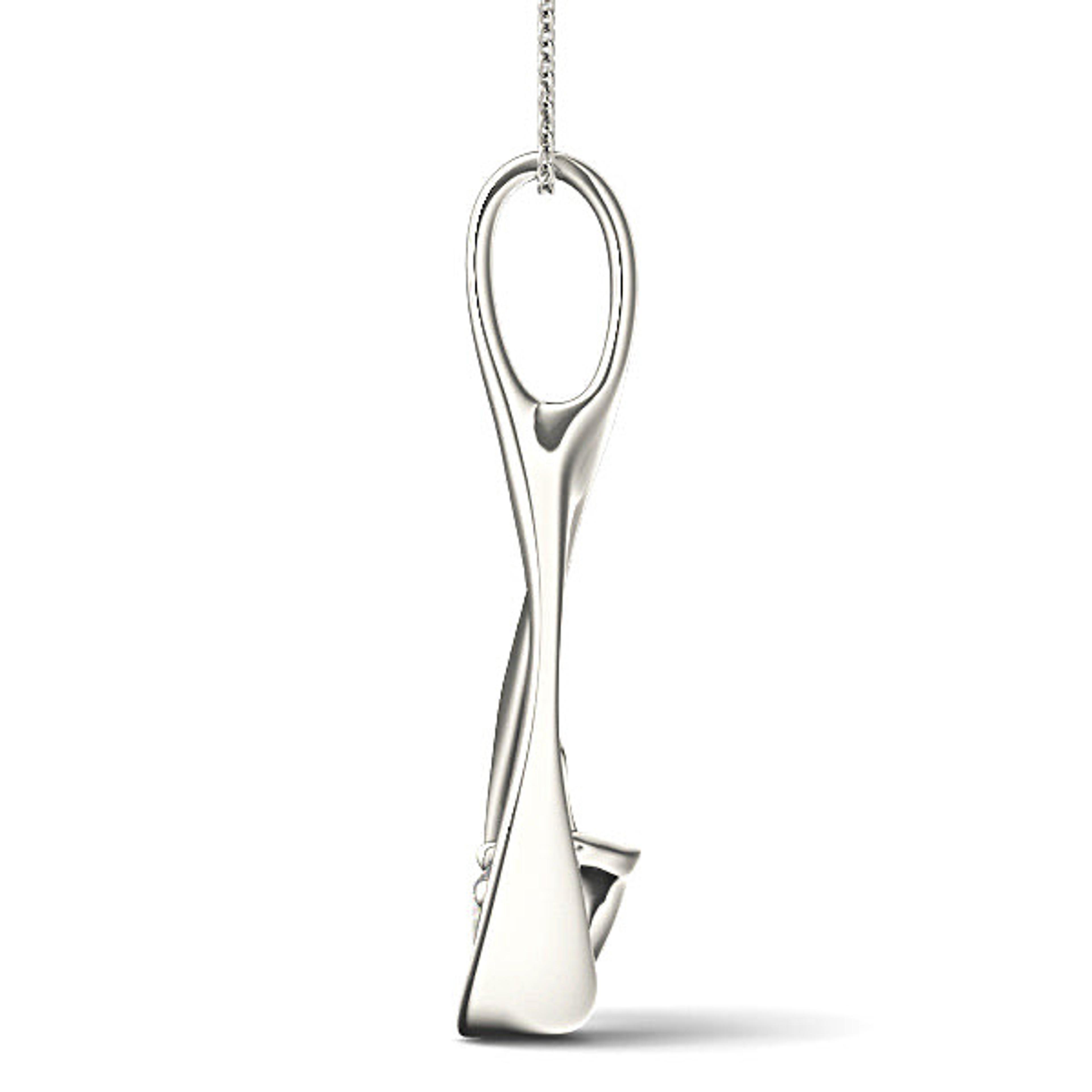 Delicate Ribbon Round Diamond Solitaire Necklace Pendant-VIRABYANI