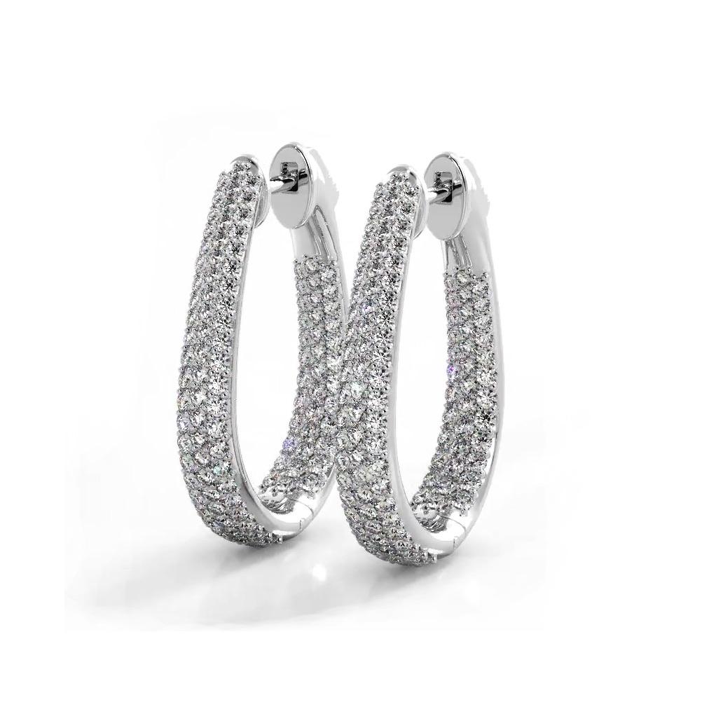 1.50 ctw. Inside Out Dome Pave Diamond Hoop Earrings